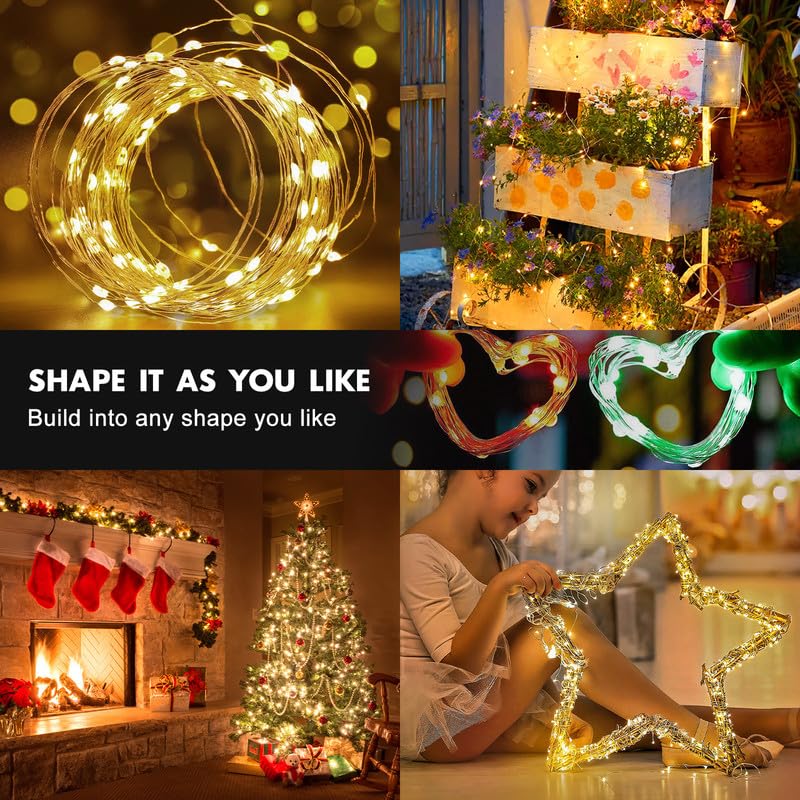 Hoofun USB & Battery Powered Fairy Lights, 39Ft, 120 LED, Multicolor, Remote Timer, Indoor/Outdoor Decor