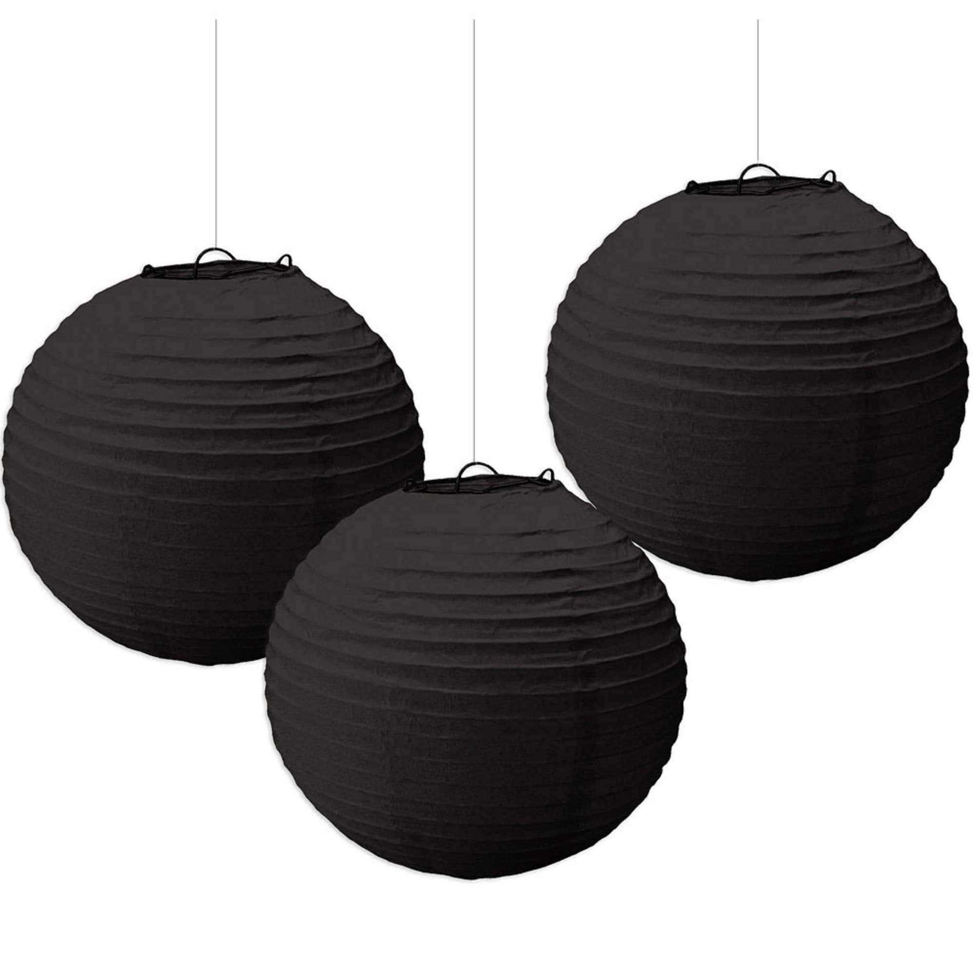 Amscan 3 Count Black Paper Lanterns