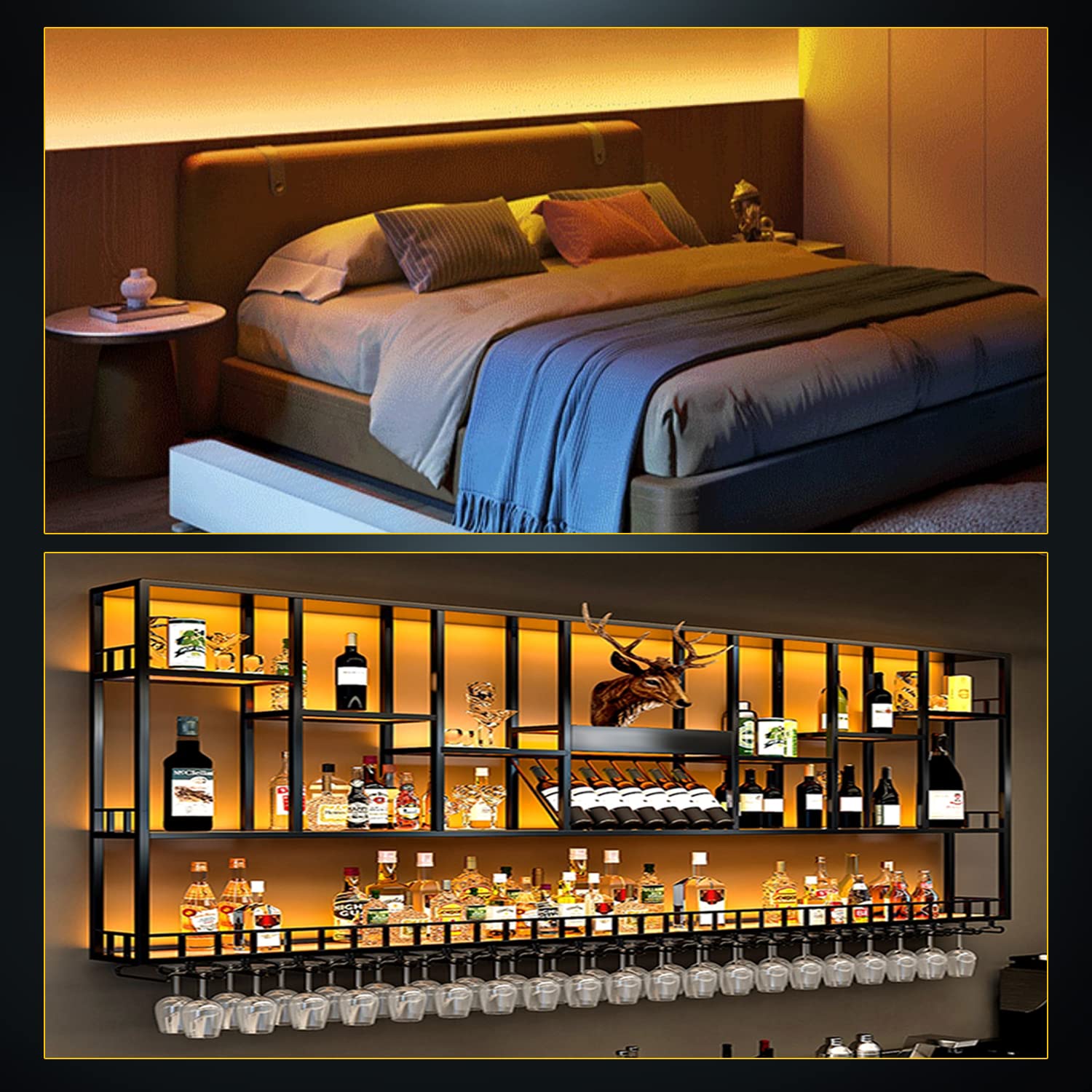 YM E-Bright Yellow LED Strip Lights 5M 600 SMD Waterproof Flexible for TV, Cabinet, Indoor/Outdoor, Model SL-003-A