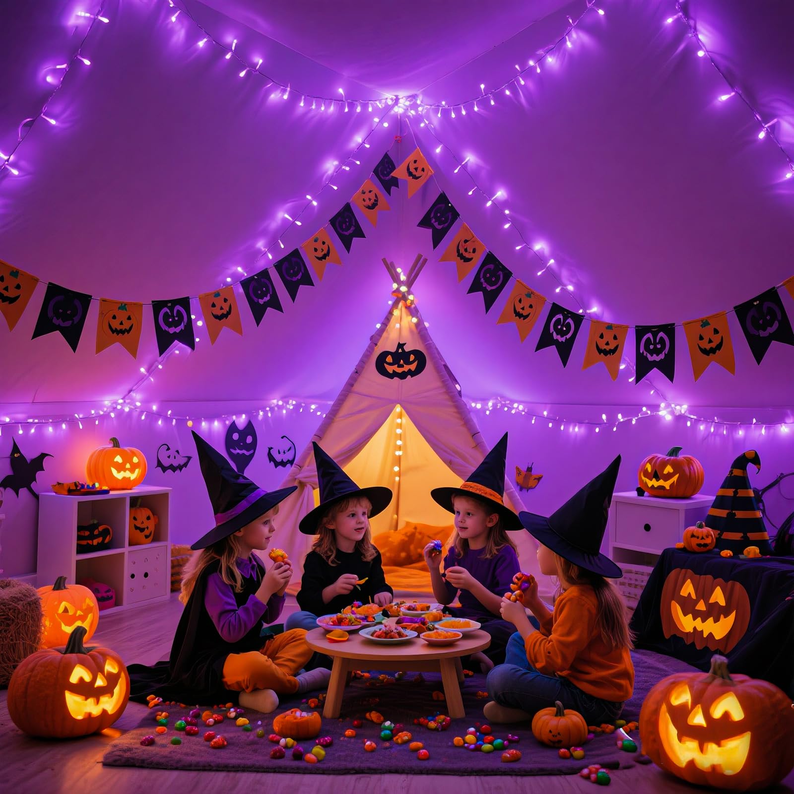 Einiiya 600 Led Purple Christmas Lights Indoor Outdoor  197Ft Christmas String Lights Waterproof 8 Modes Plug In Purple String Lights For Christmas Tree Bedroom Party Home Thanksgiving Decorations