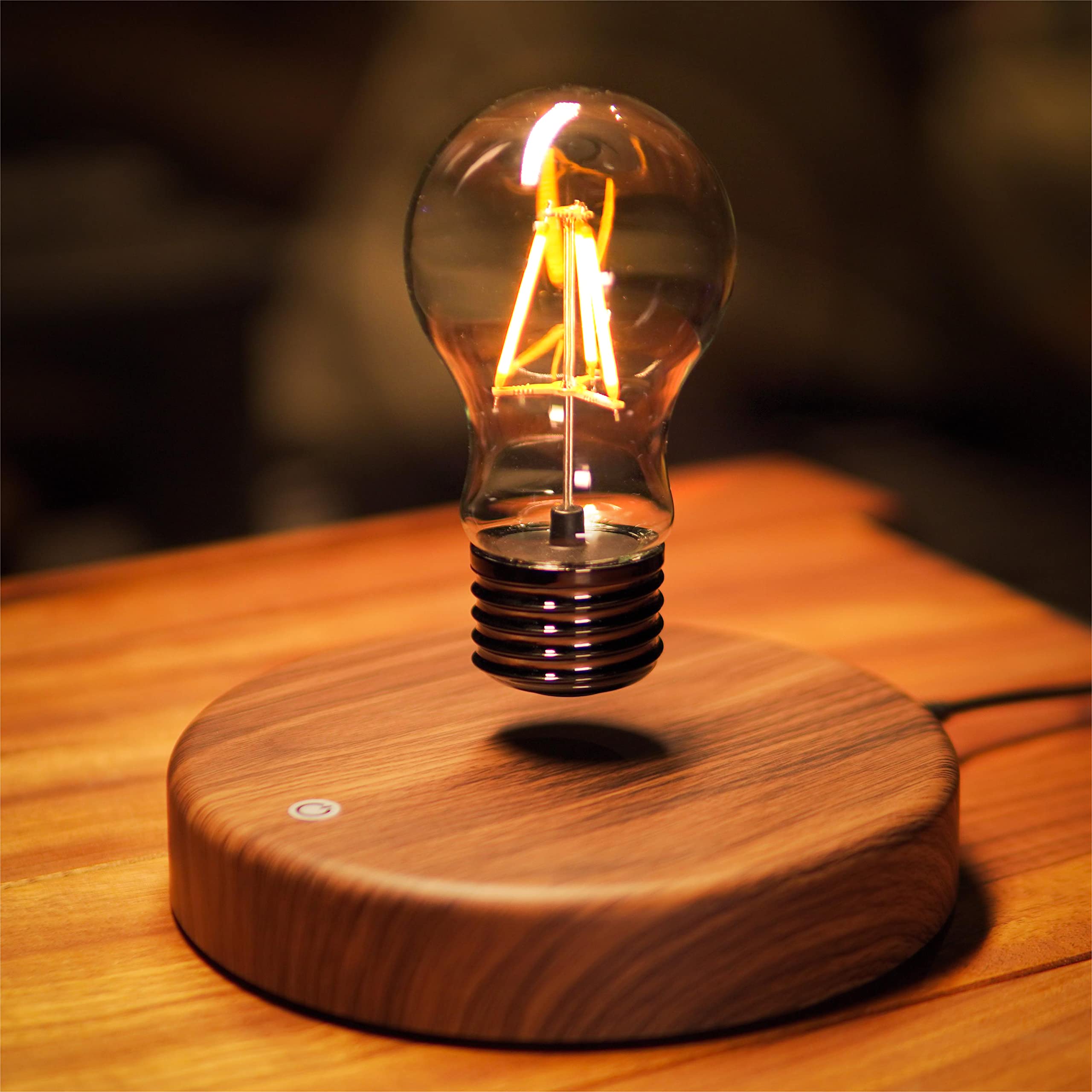 Hcnt Levitating Bulb Lamp Magnetic Floating Led Light Desk Lamp Table Lamp Night Light, 360 Degree Automatic Rotating Light For 