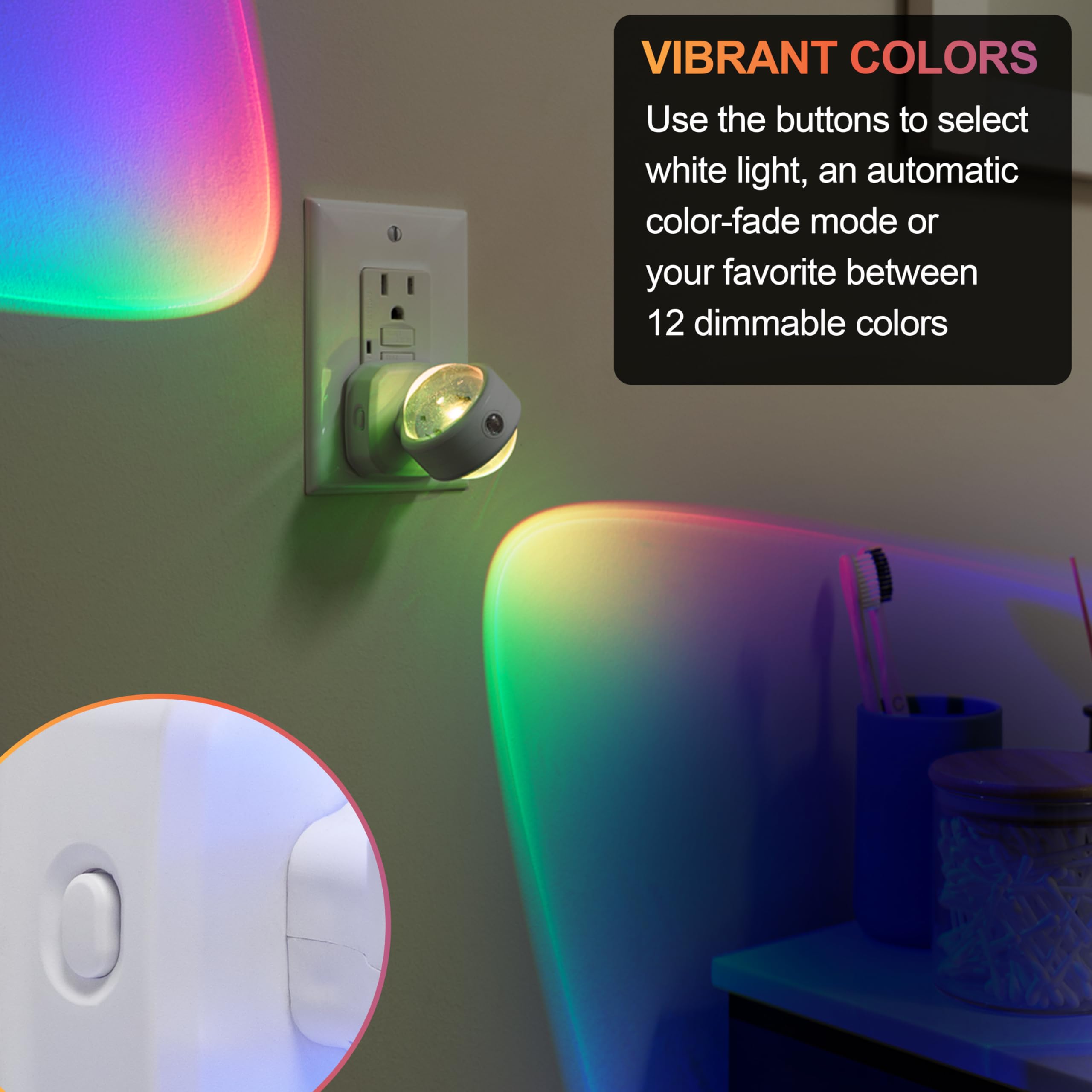 GE Swivel Sconce LED Night Light Color Changing Dimmable 1 Pack Model 81041