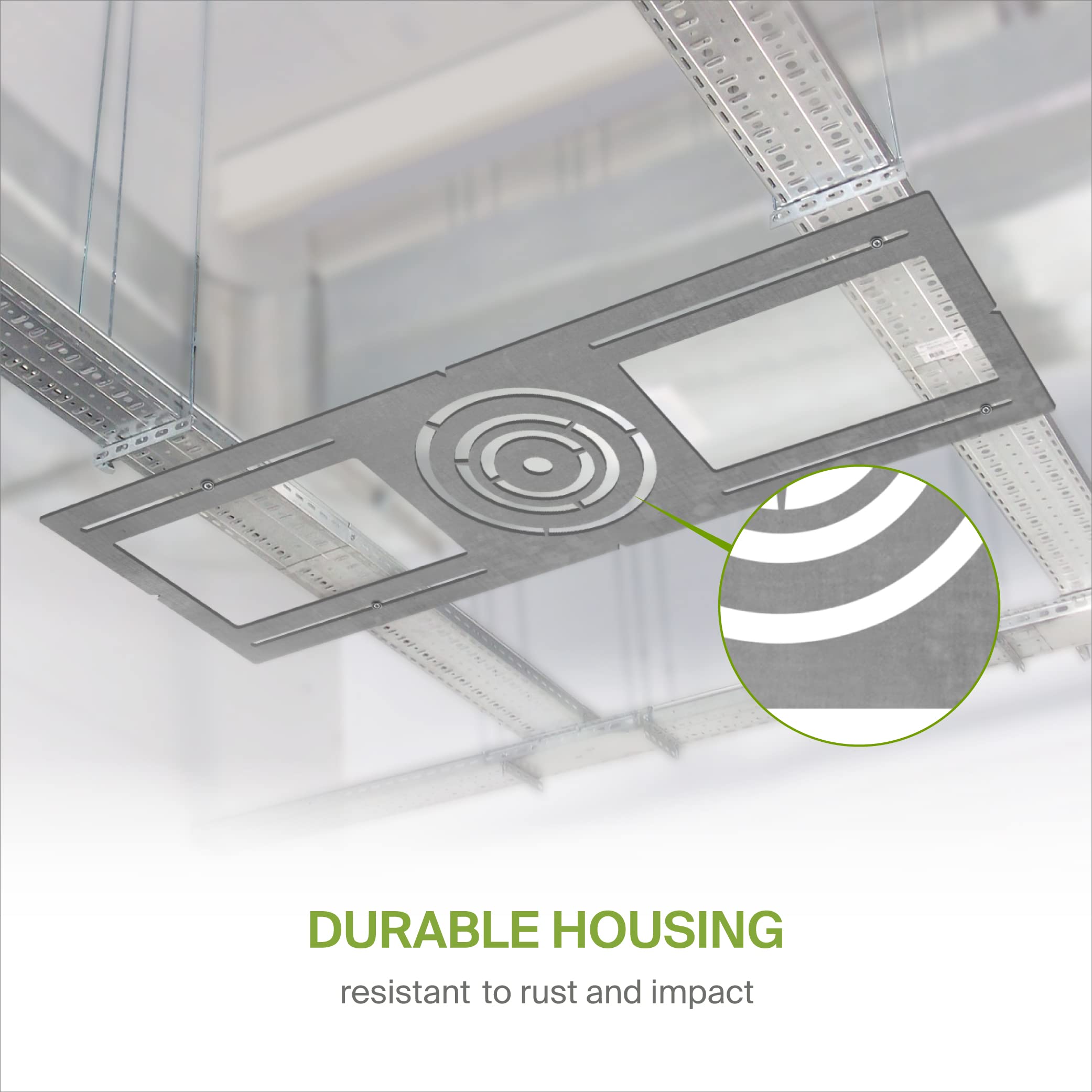 Asd 6 Pack New Construction Mounting Plate With Symmetric Round Hole - 3-4-6'' Flat Steel Rough-In Wafer Light Bracket, Led Rece