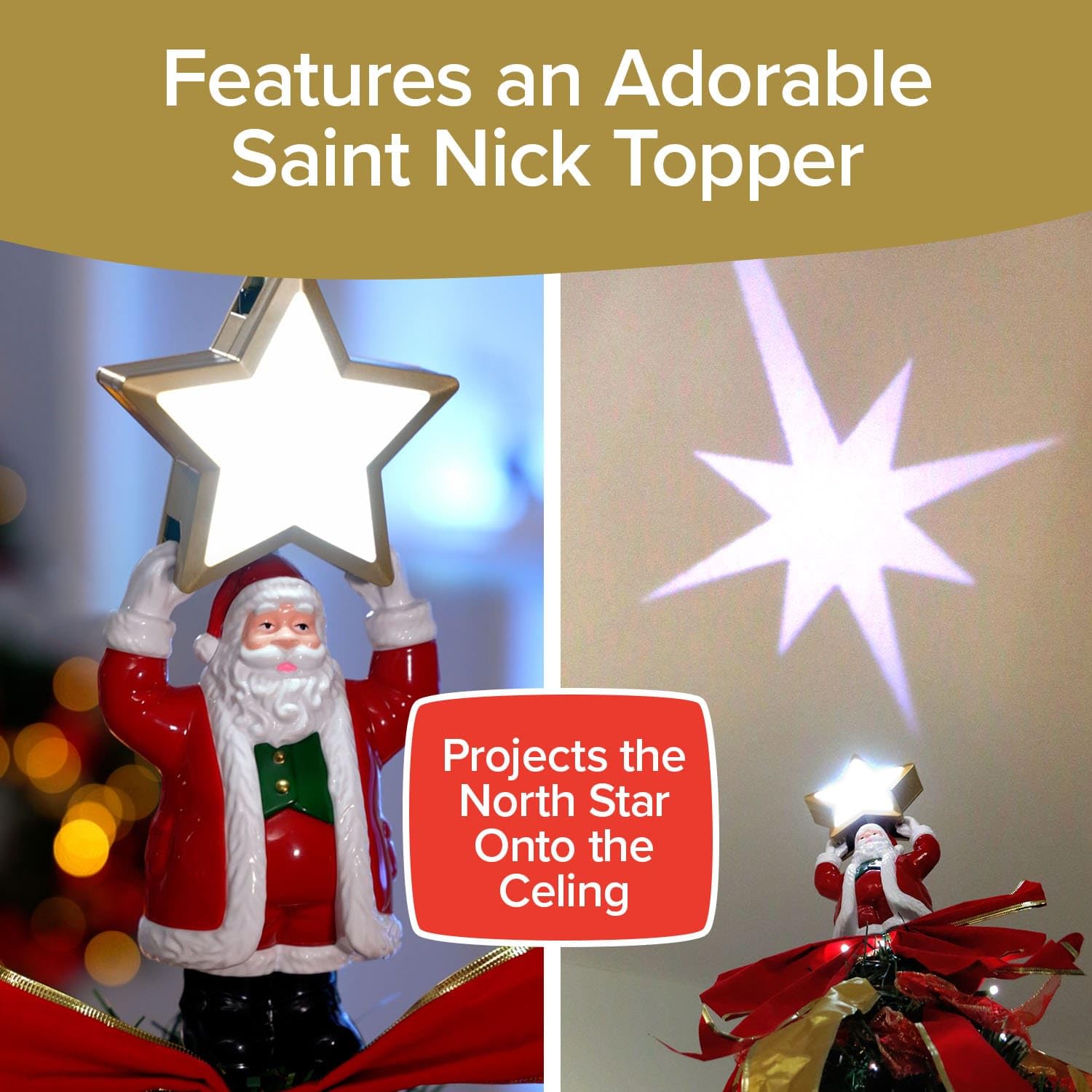 Star Shower Superstar Santa Pop-Up Christmas Tree, 7FT, Pre-Lit with 200 LED Lights, Santa Topper, 32 Modes, Red/Green