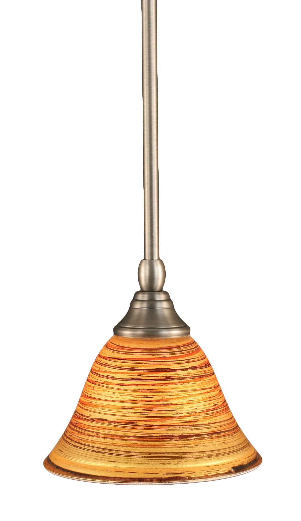 Toltech Lighting 23-Bn-454 7-Inch Stem Mini-Pendant Light Brushed Nickel Finish With Firre Saturn Glass