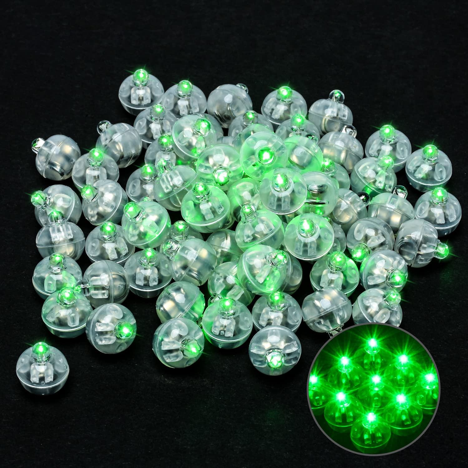Xthuge 100pcs Mini Round LED Ball Lamp, Long Standby Time Ball Lights for Paper Lantern, Wedding Decoration, Party Birthday, Fes