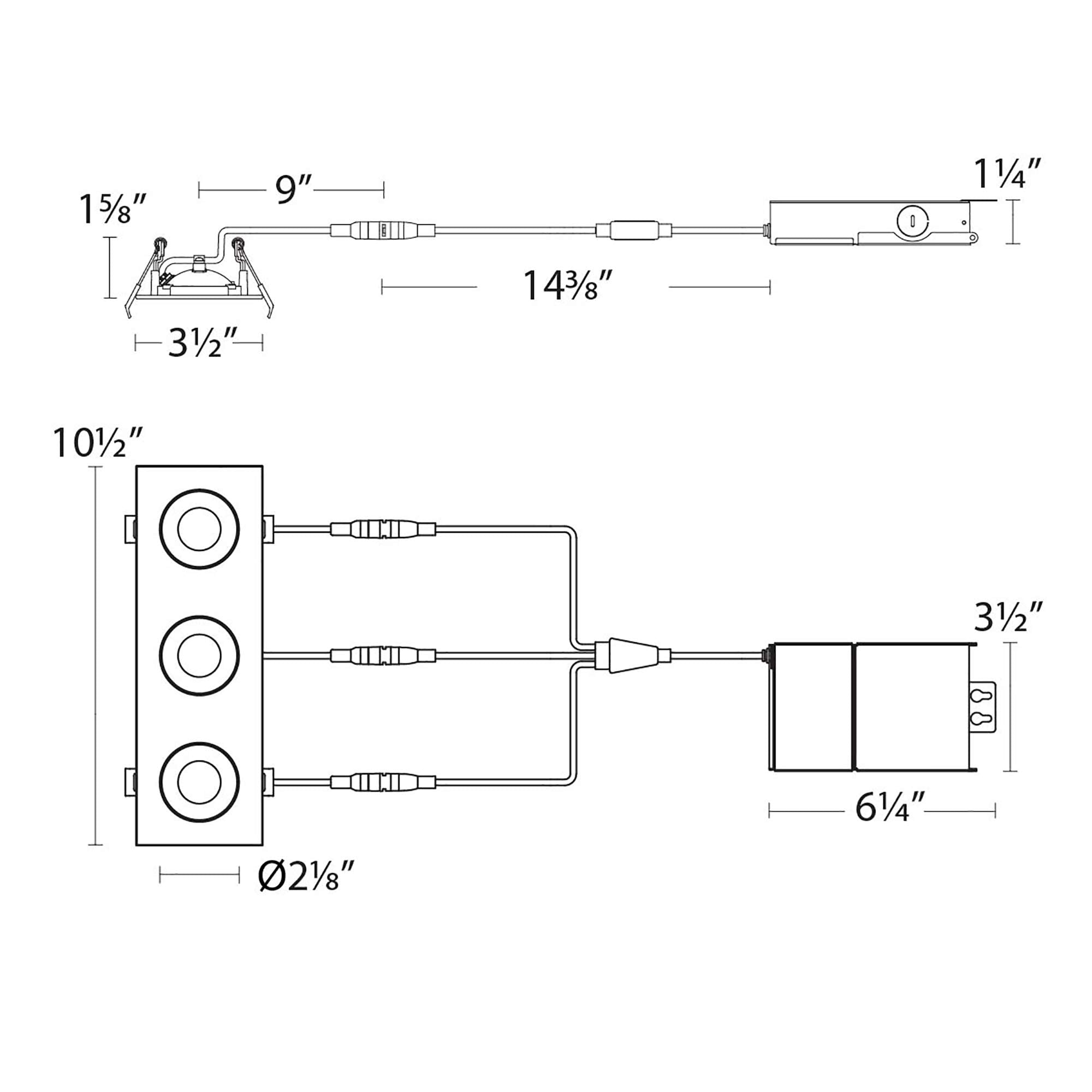 Wac Lighting, Lotos 2In Led 3-Light Square Adjustable Recessed Kit 3000K In White