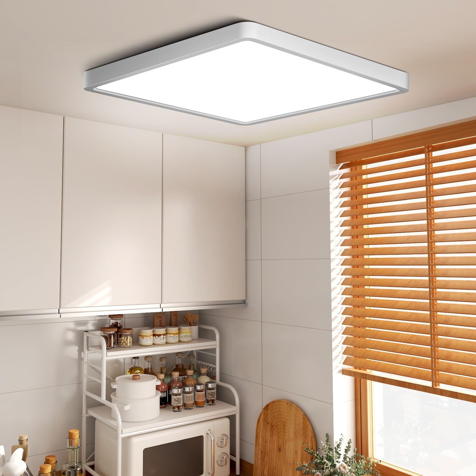 9Inch 18W Square Led Ceiling Light Fixtures Flush Mount  2800K Warm White Led Ceiling Lamp  Surface Mount Modern Ceiling Lights  Slim Flat Panel Lighting For Bedroom  Kitchen  Bathroom Etc.