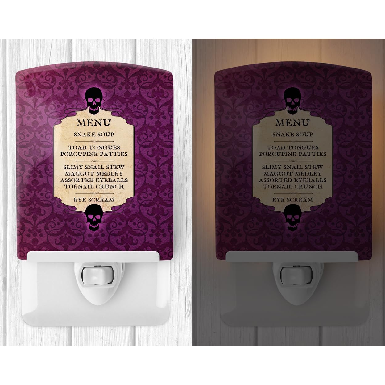 Carolines Treasures Night Light, Goulish Menu Eye Screen, Ceramic, 6in x 4in, Multicolor, Model SB3005CNL