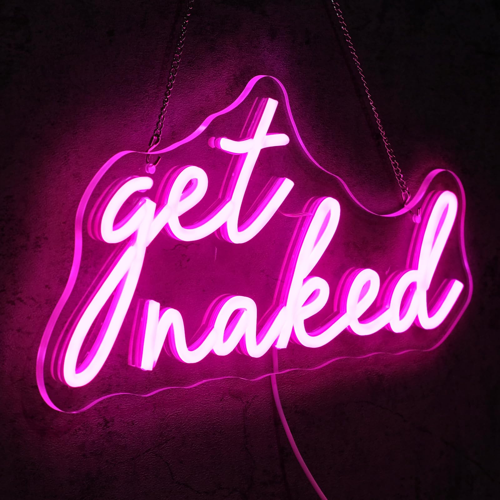 Virlusy Neon Sign for Wall Decor, Dimmable LED Light, Pink Acrylic, Perfect for Bedroom, Bar, Party, Gift