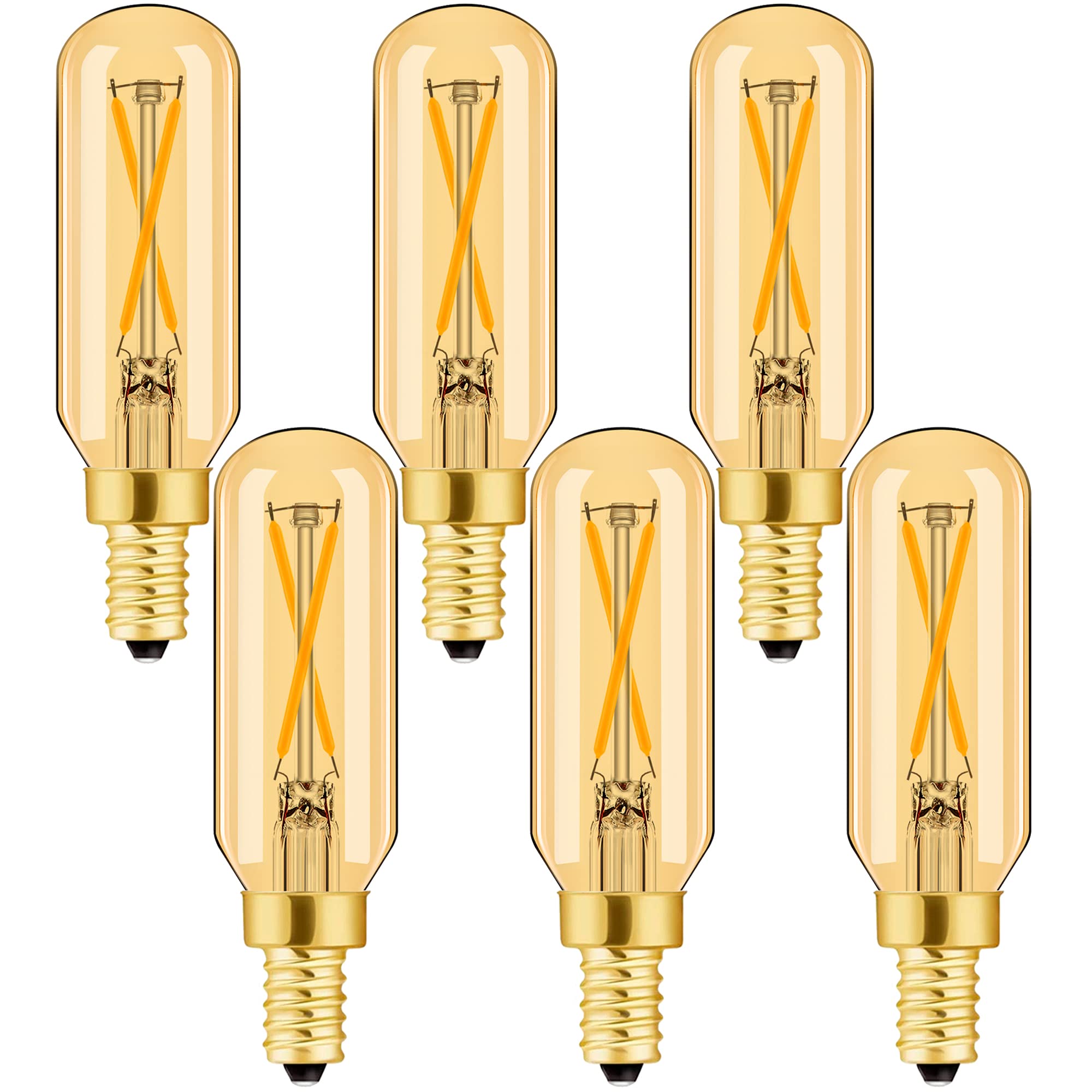 E12 LED Bulb Dimmable 2W Equal 25 watt Light Bulb Amber Warm White 2700K T6 T25 E12 Candelabra Bulb 25 watt for Chandeliers,Ceil