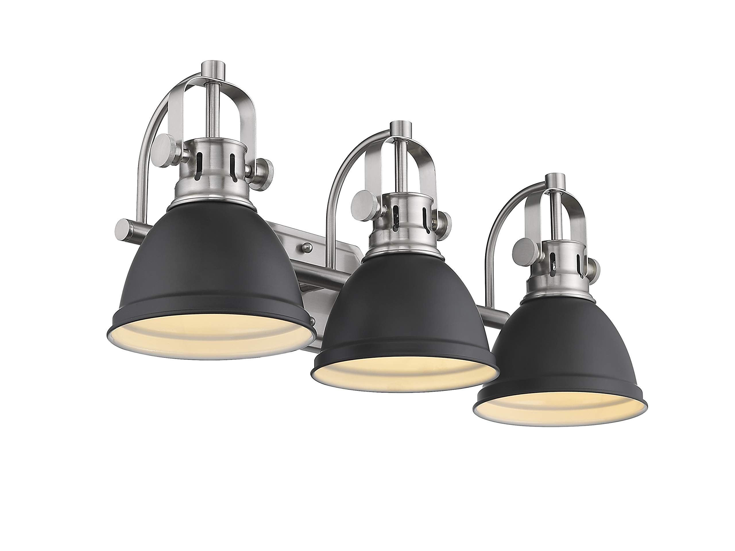 Emliviar 3-Light Bathroom Vanity Light Fixture, Black Finish With Metal Shade, 4054H-A