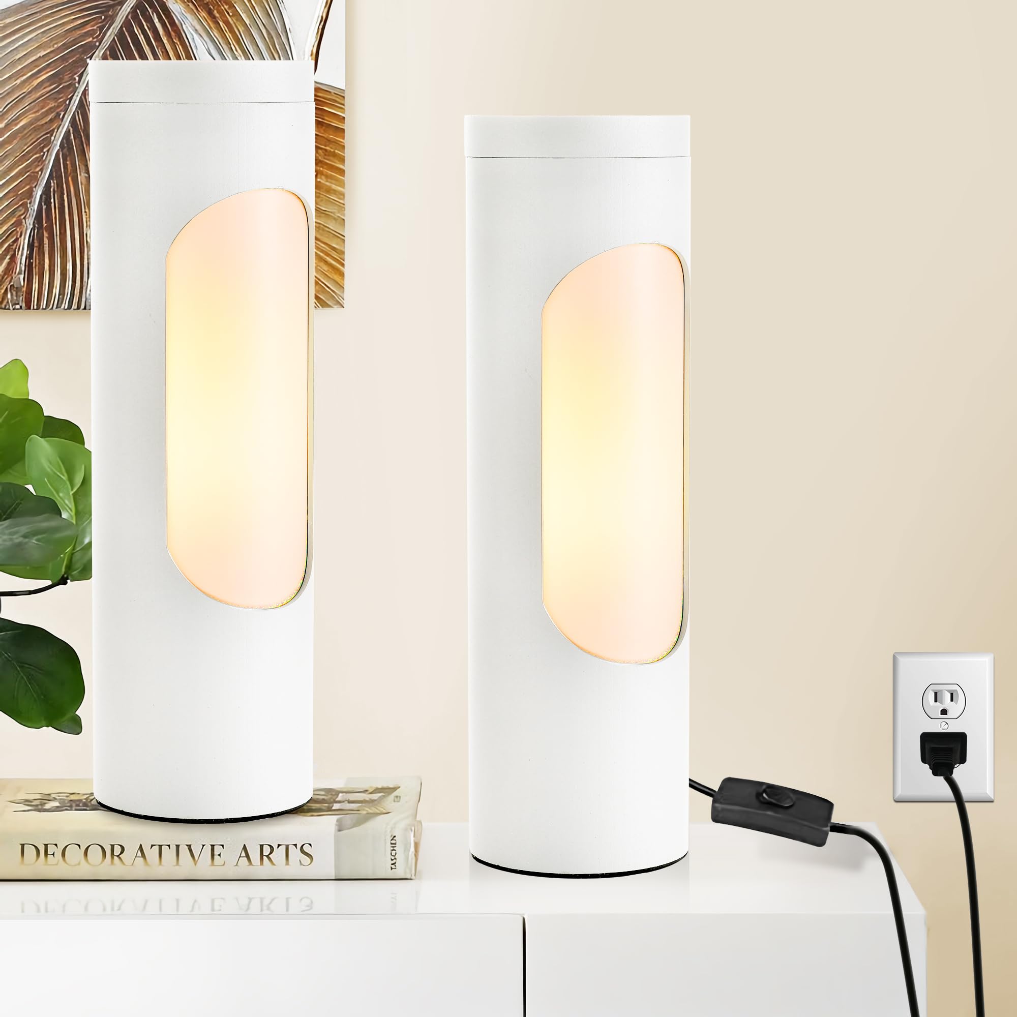 Lediary Kosher Lamp, Reading Lamp For Shabbos, White Table Lamps And Nightlight For Living Room Bedroom, T10 Bulb Included (4W E