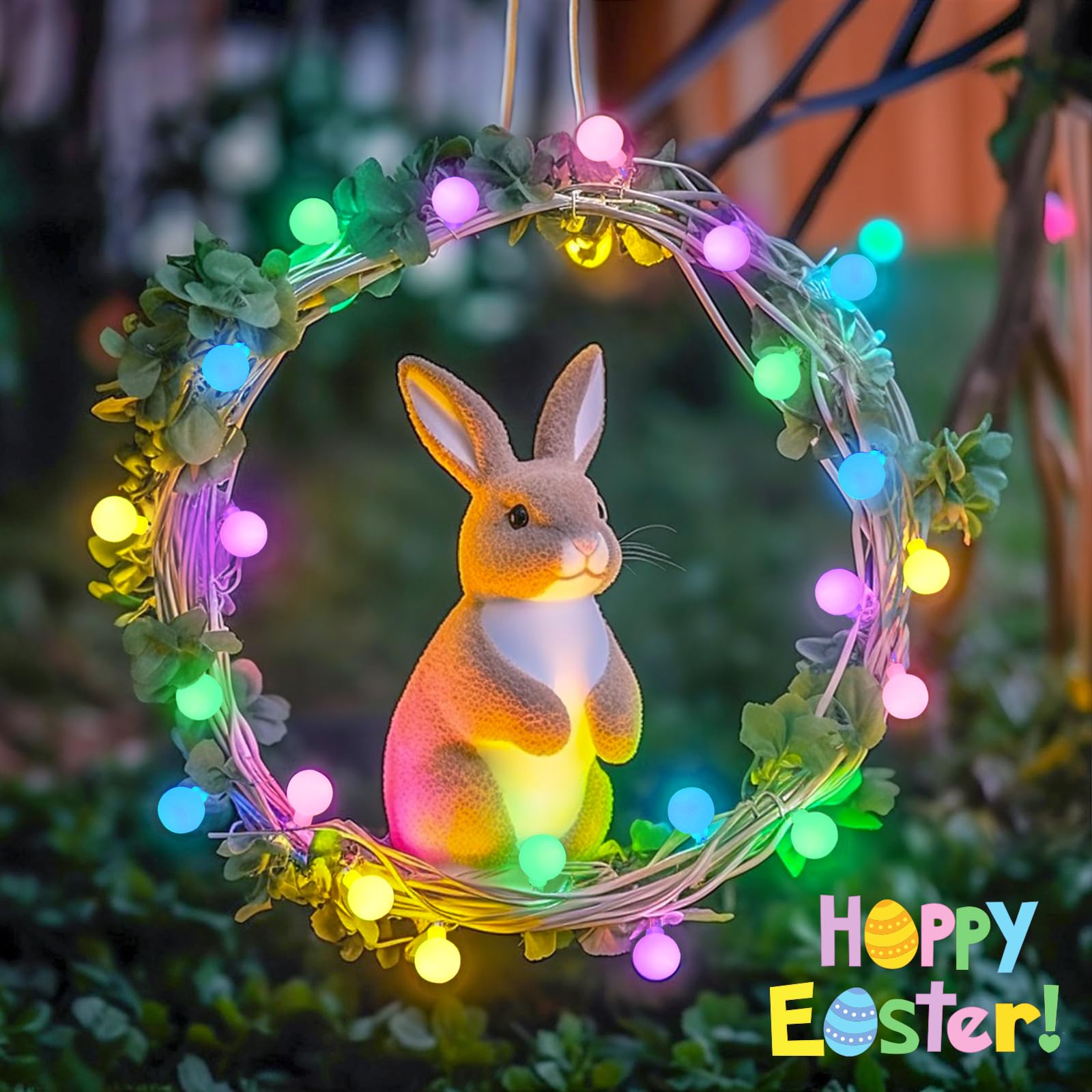 JMEXSUSS 100 LED Easter String Lights, 33ft Multicolor, Waterproof, Plug-in with Remote, Indoor/Outdoor, Model EXS-S-0100-R
