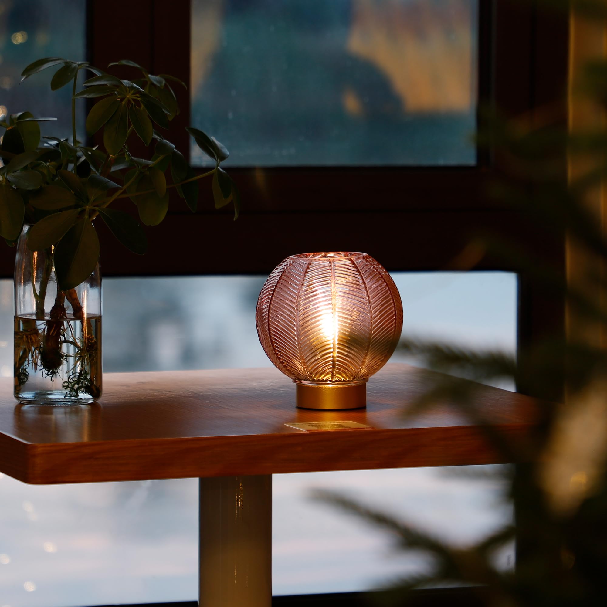 Lusharbor Battery Powered Lamp, Cordless Table Lamps Battery Operated Lamp For Bedside Nightstand, Small Lamps For Living Room D