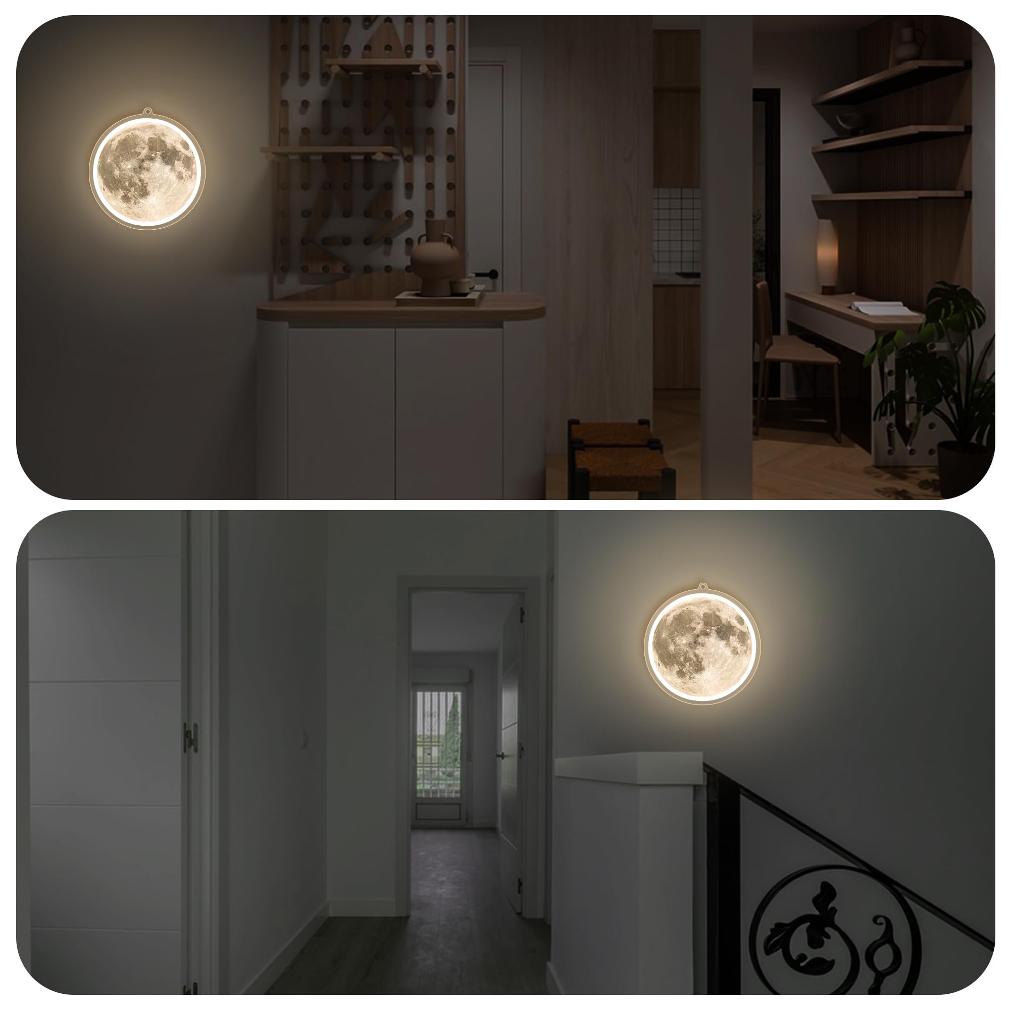 Anywin Moon Neon Sign, Dimmable LED Wall Decor, Acrylic, Model AW-NH016, Moon Light