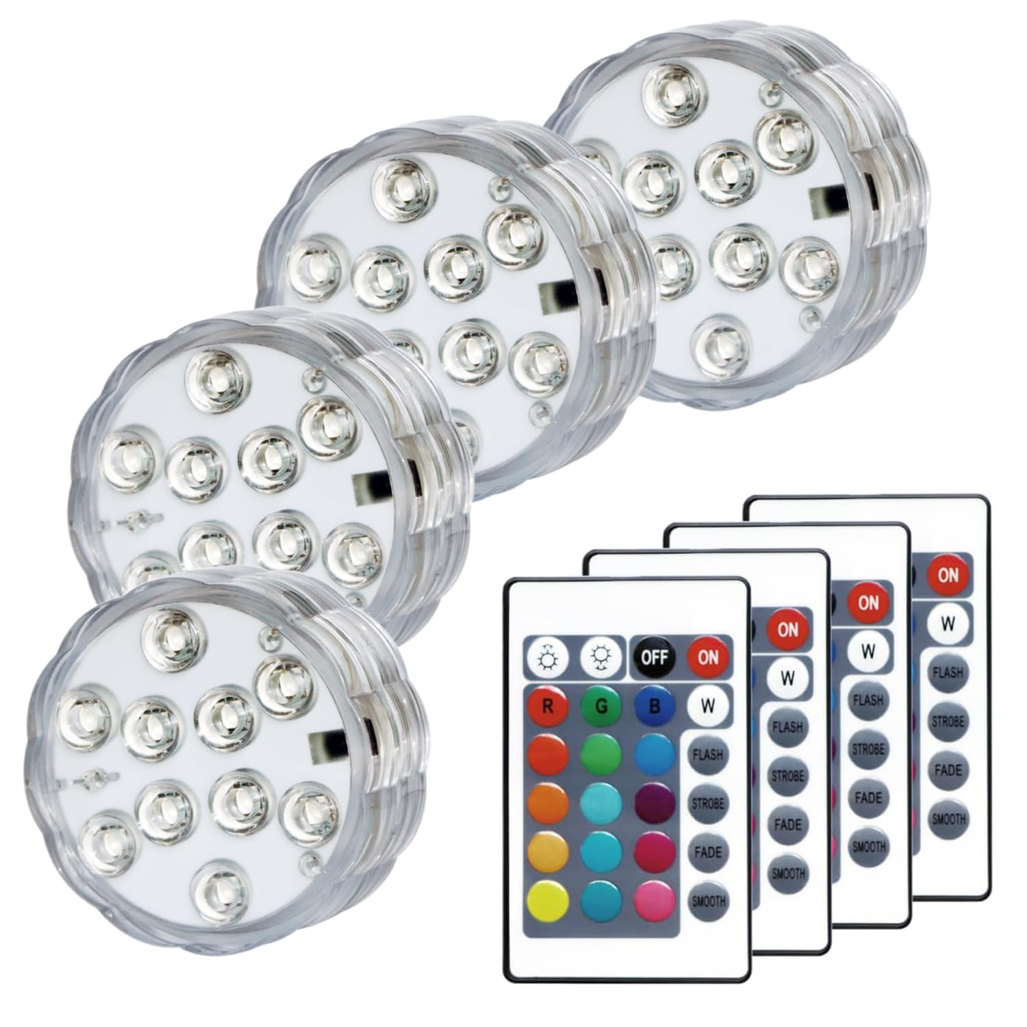 KIKOMO Submersible LED Pool Lights for Inground Pools and Above Ground Pools, 16 Colors 4 Modes Battery Powered Underwater LED L