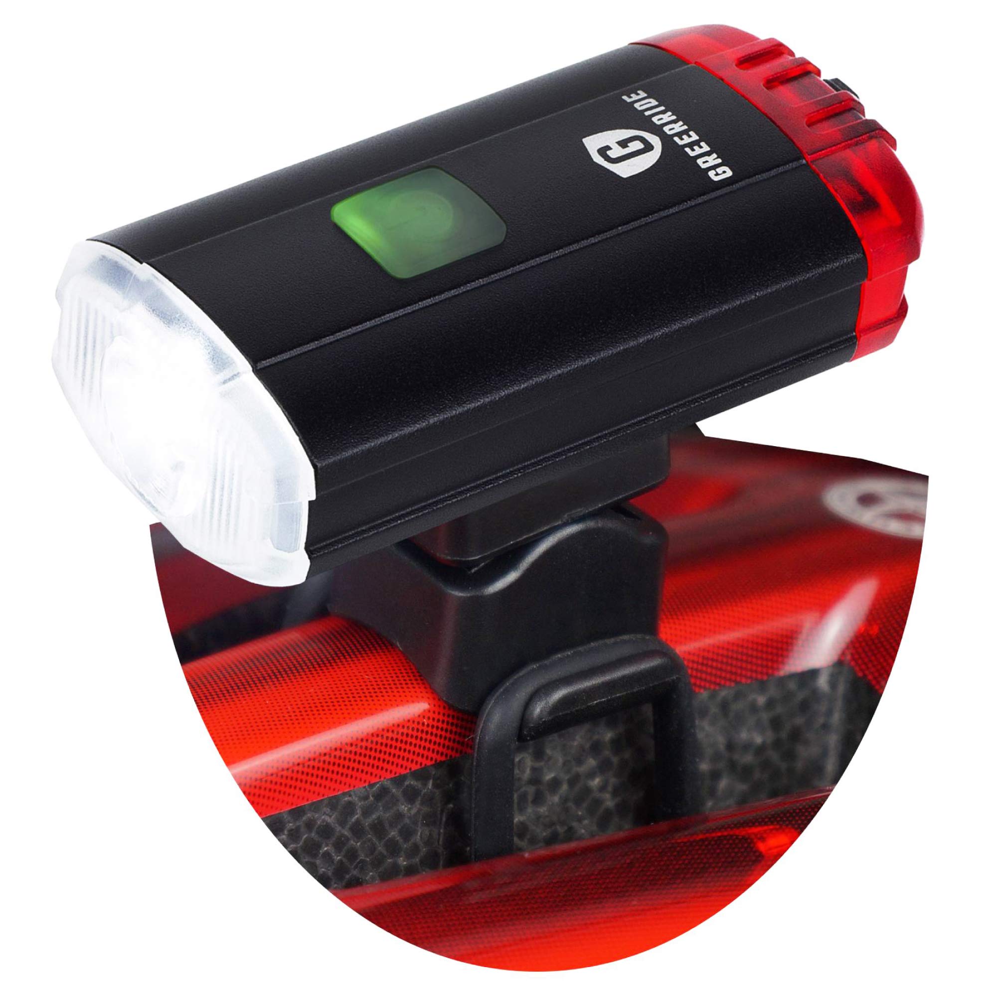 Greerride Rechargeable Bike Helmet Light - Night Riding Bicycle Helmet Light and Safety Cycling Accessories, Mountain Biking and