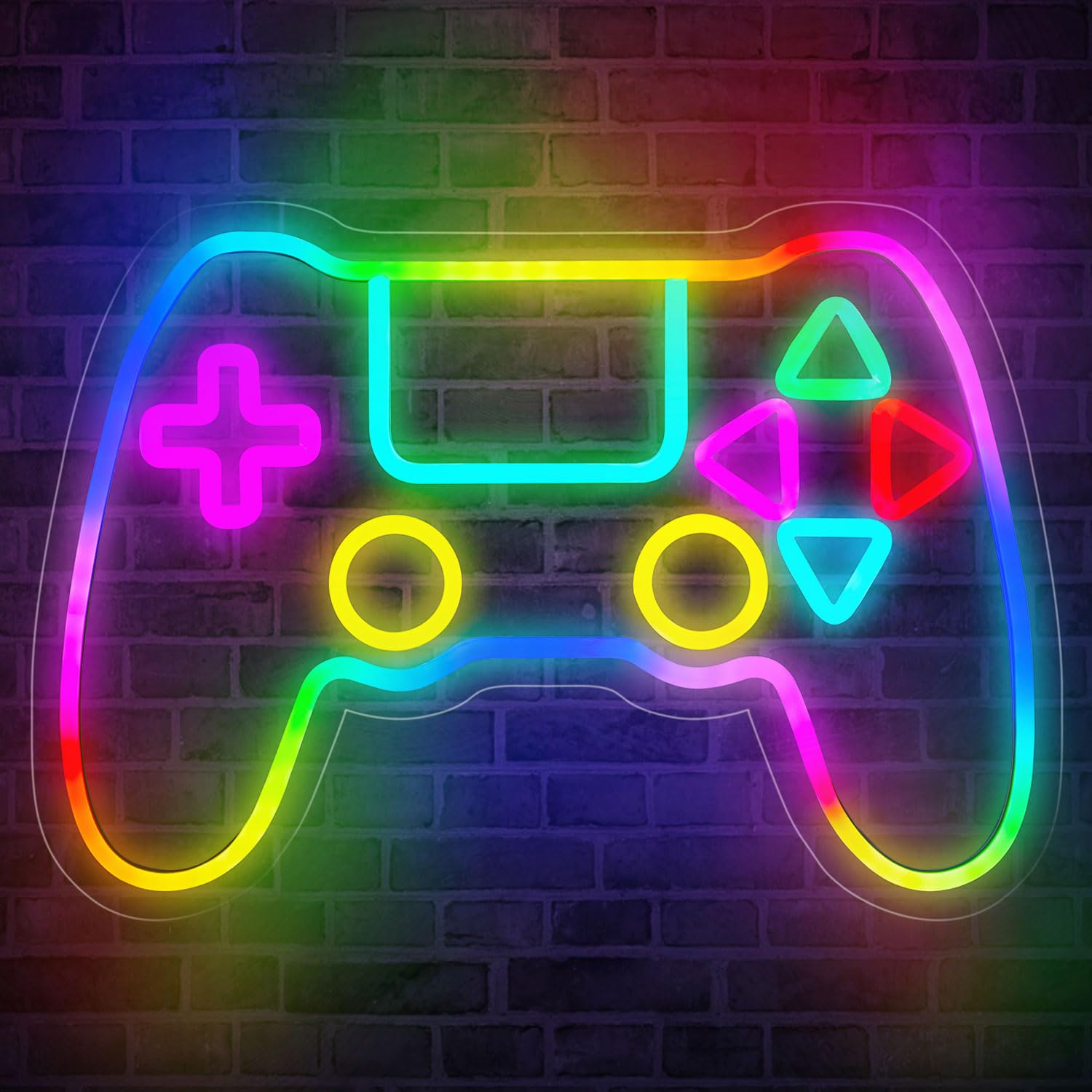 Qusea Gamer Neon Sign Gamepad RGB LED Lights 16 x 11 in Acrylic Gamepad-1 Model Dengpai