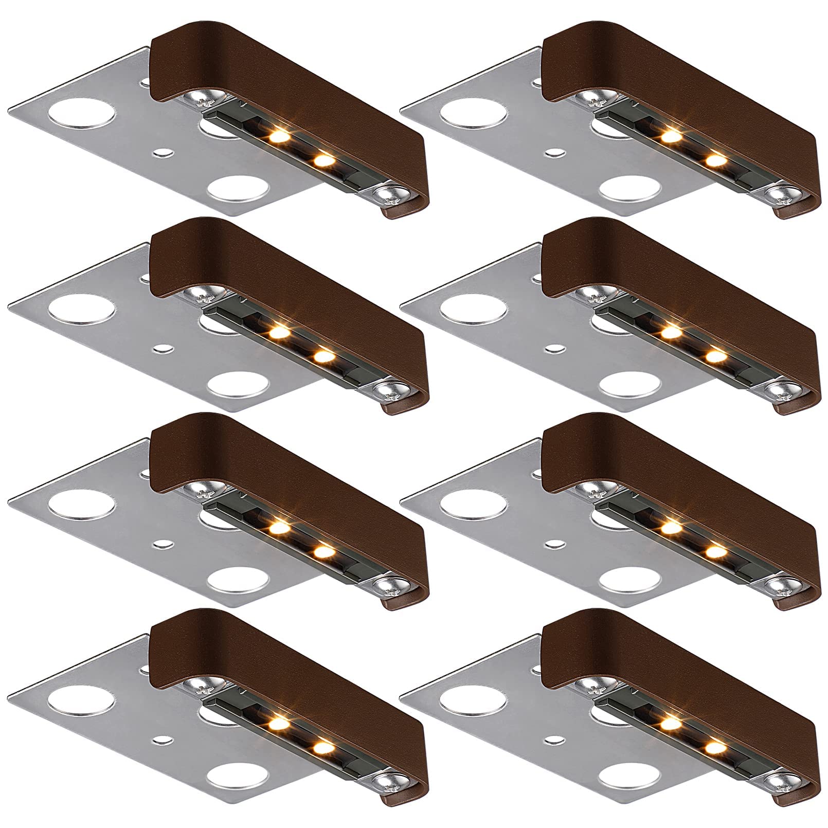 LEONLITE 4 Inch LED Hardscape Lighting, Soft White (2700K), 12V, Aluminum, Model SJ1HSL-1W4IN27-8P, 