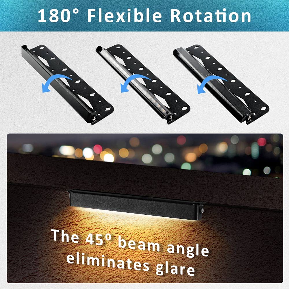 Teekuv 12 Inch LED Hardscape Lighting, 8 Pack, 2700K Warm White, IP65 Waterproof, Low Voltage, Stainless Steel, 50,000 Hours Lifespan