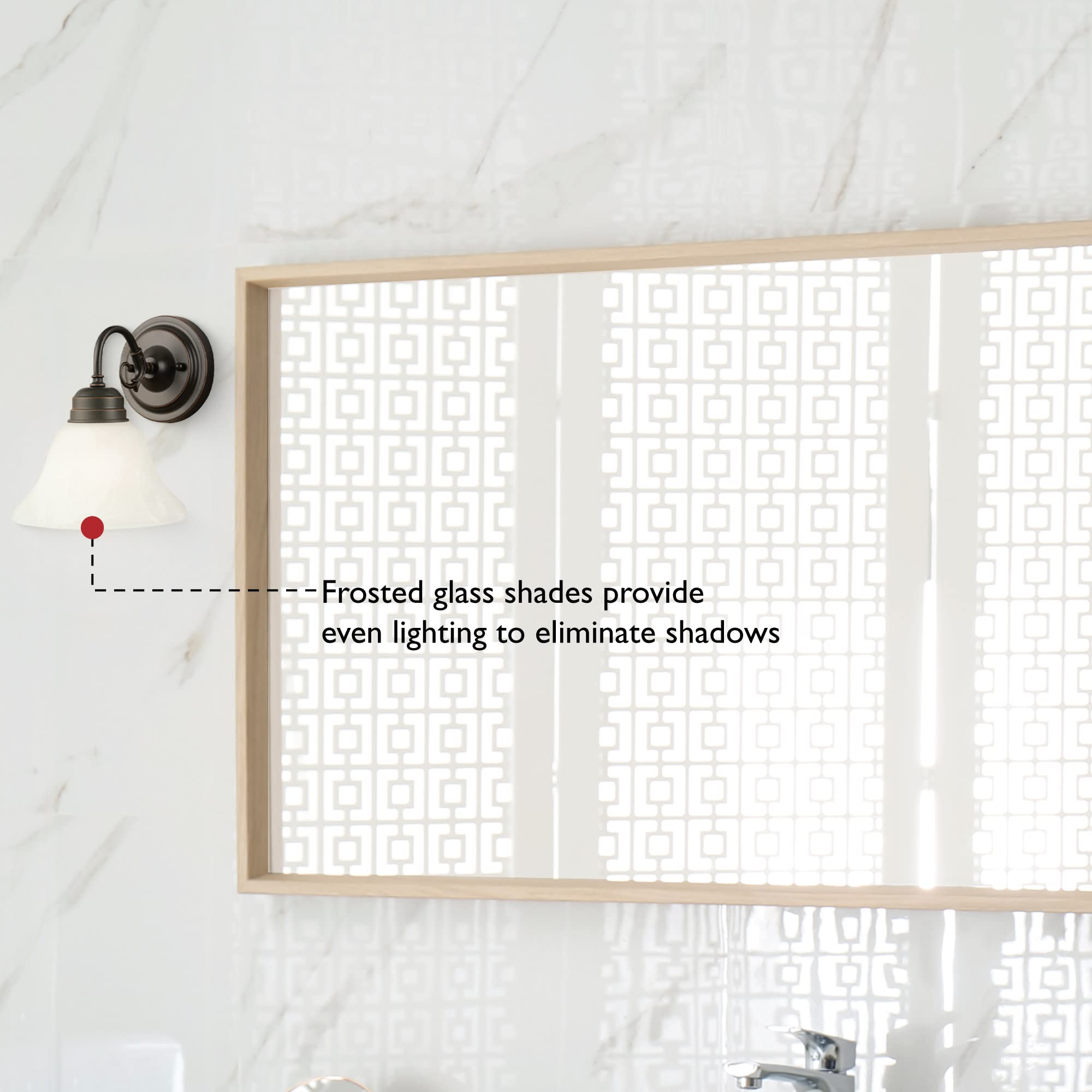 Design House 514497 Millbridge Wall Traditional 1 Indoor Dimmable Light With Alabaster Glass For Bathroom Hallway Foyer, Oil Rub