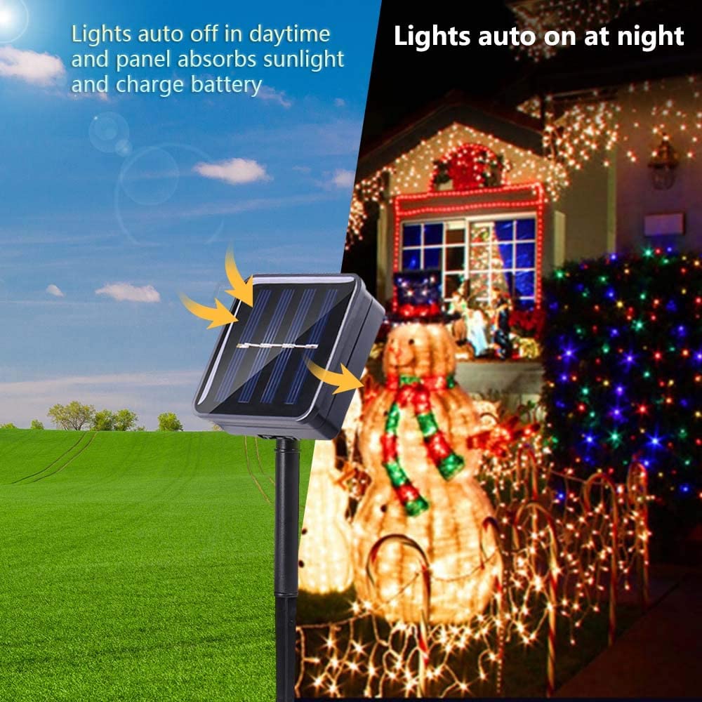 Joomer Solar String Lights, 156FT 400LED, 8 Lighting Modes, Waterproof, Outdoor Fairy Lights, Multicolor