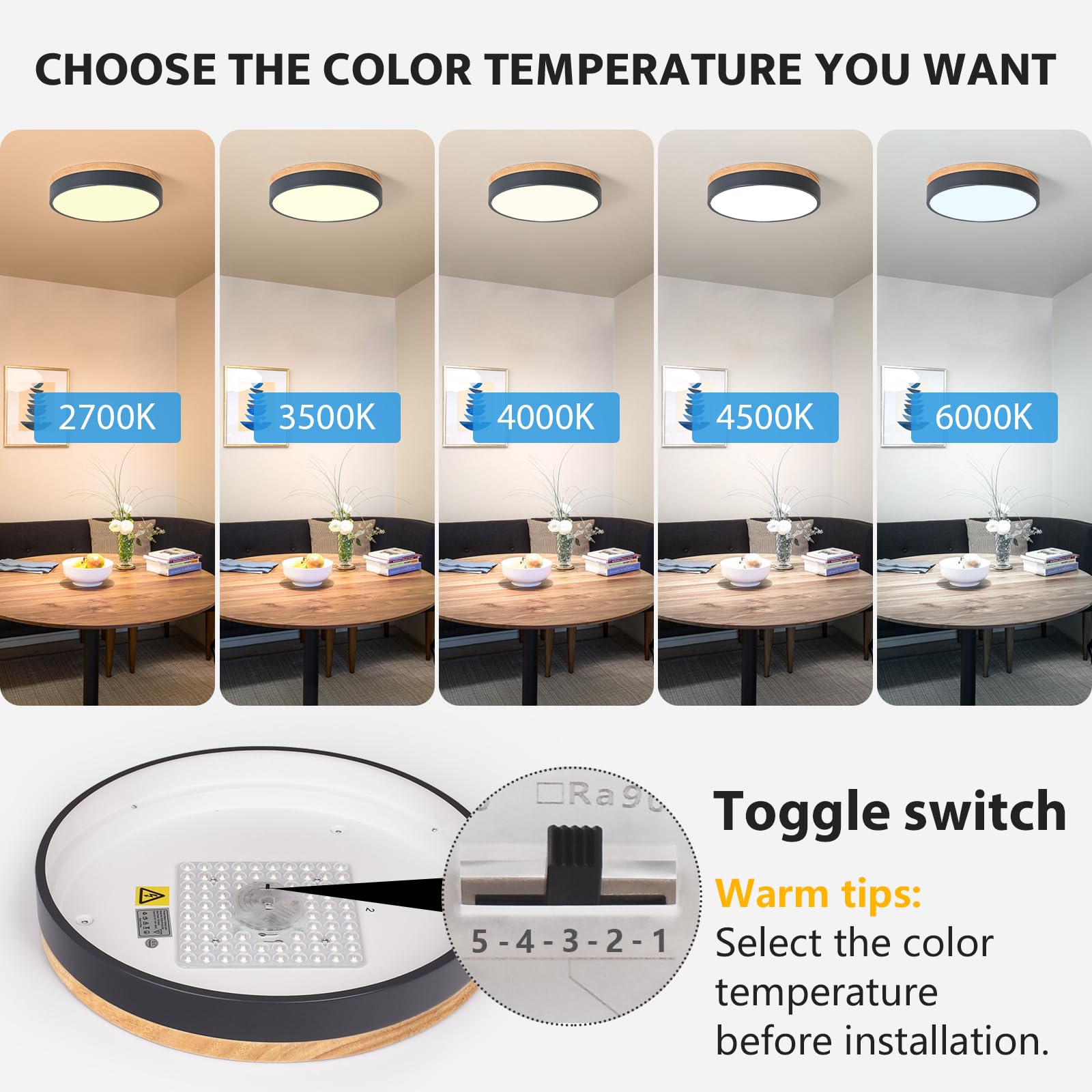 Modern Dimmable Led Close To Ceiling Light Minimalist Wood Oak Flush Mount Ceiling Light Fixture With Lampshade For Bedroom Livi