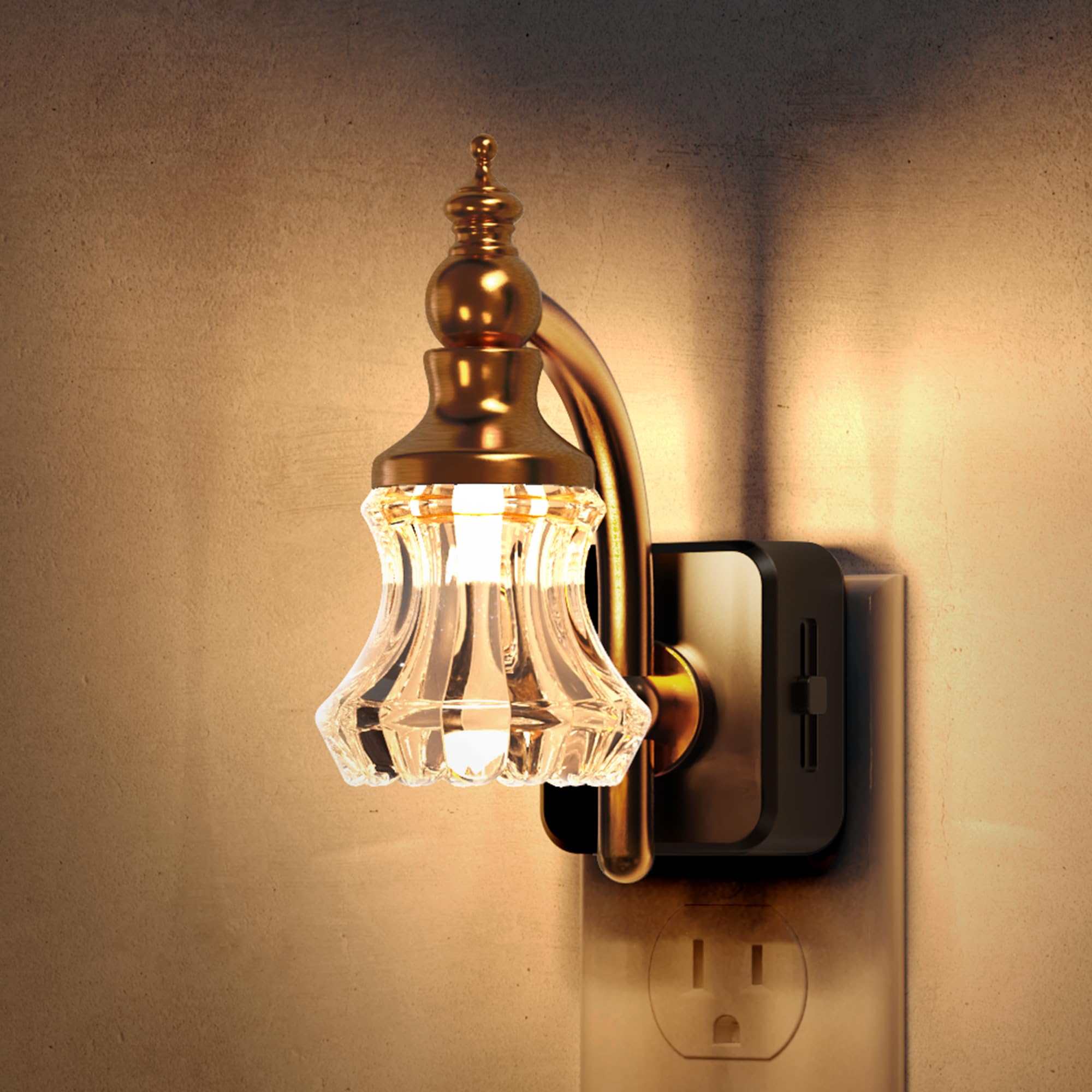 L LOHAS LED Night Lights Plug into Wall, 3000K Soft White LED, Flower Night Lights with Dusk to Dawn Sensor, 0-100lm Adjustable 
