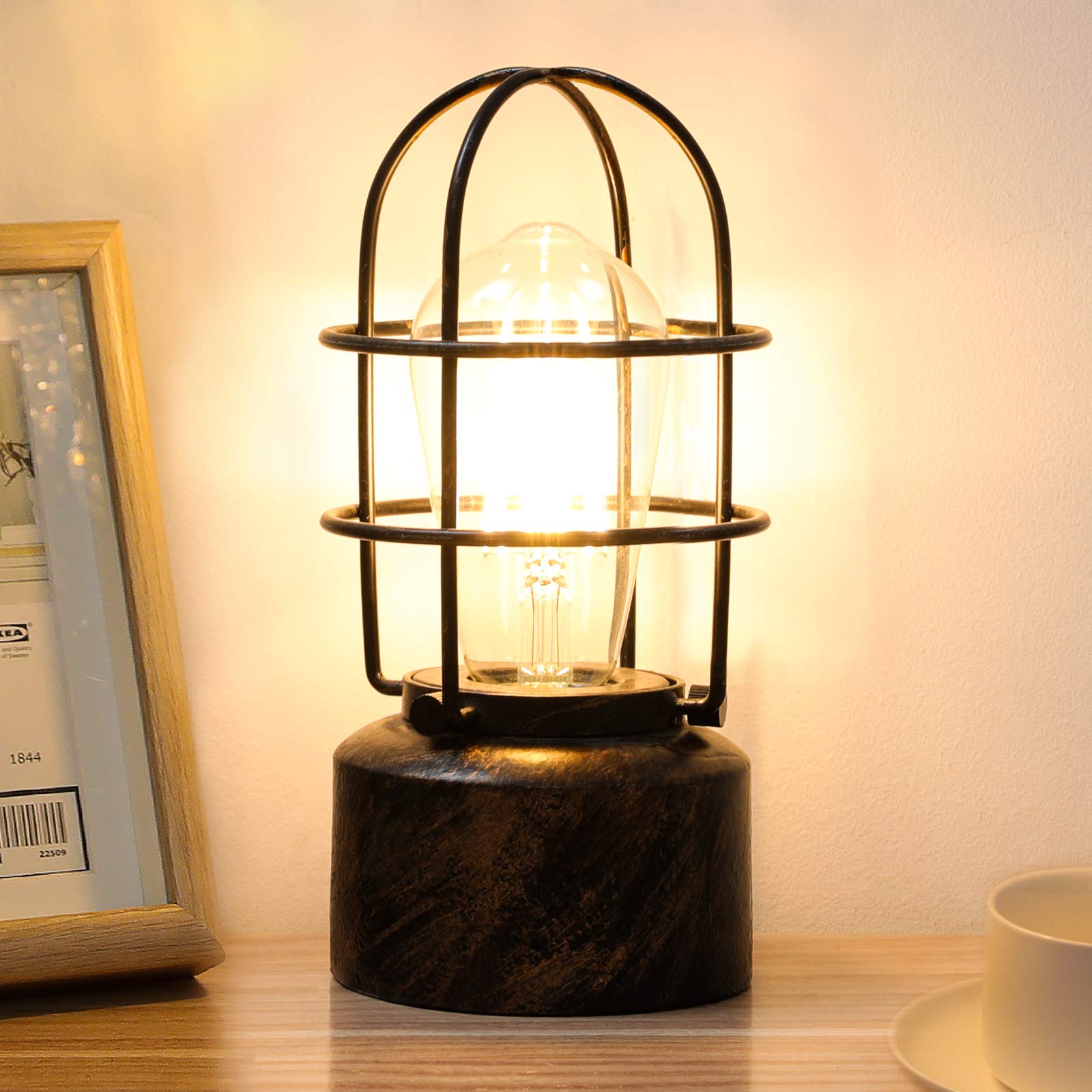 Haian ?????????? ?????????? ???????? ?????????? ???????? For Small Spaces - 3 Way Dimmable Industrial Bedside Lamp - Steampunk A