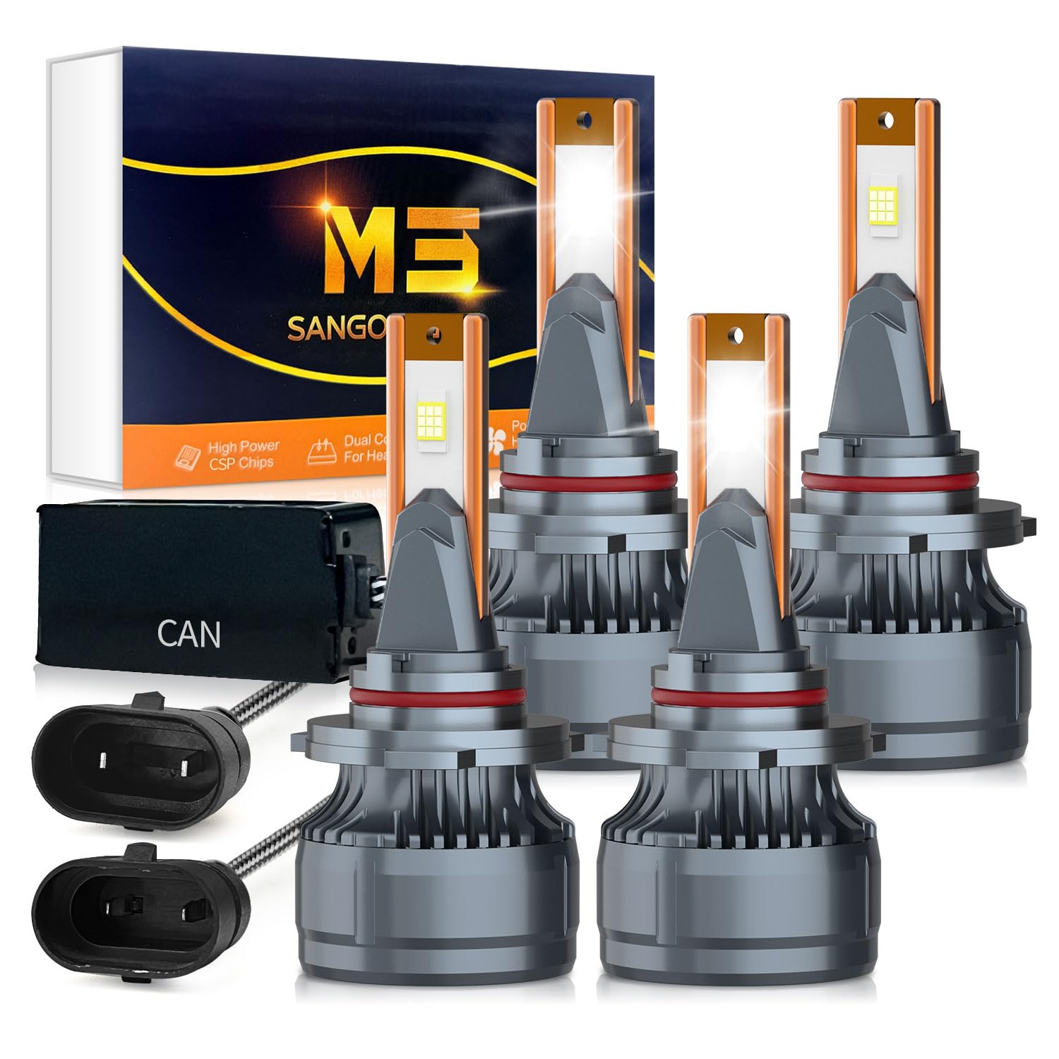 9005/HB3 & 9006/HB4 Fog light Bulbs 4Pcs Combo Kit, [30000]Lumens,[6500K] 65W Cool White light compatible for F-150, 600% Ultra 