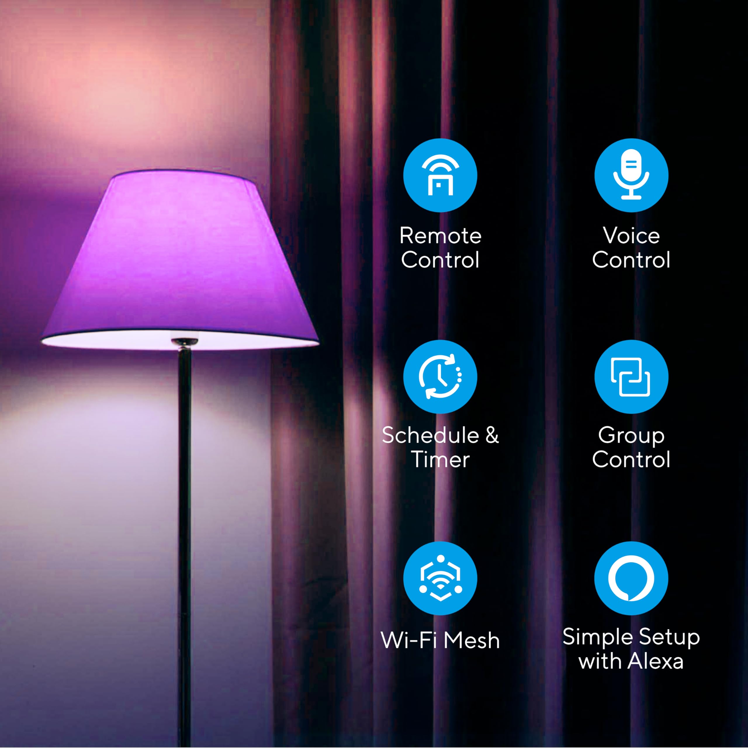 U-tec Smart Light Bulbs, A19-C1, 1100 Lumen, WiFi & Bluetooth, 16 Million Colors, 2 Pack, White, Aluminum