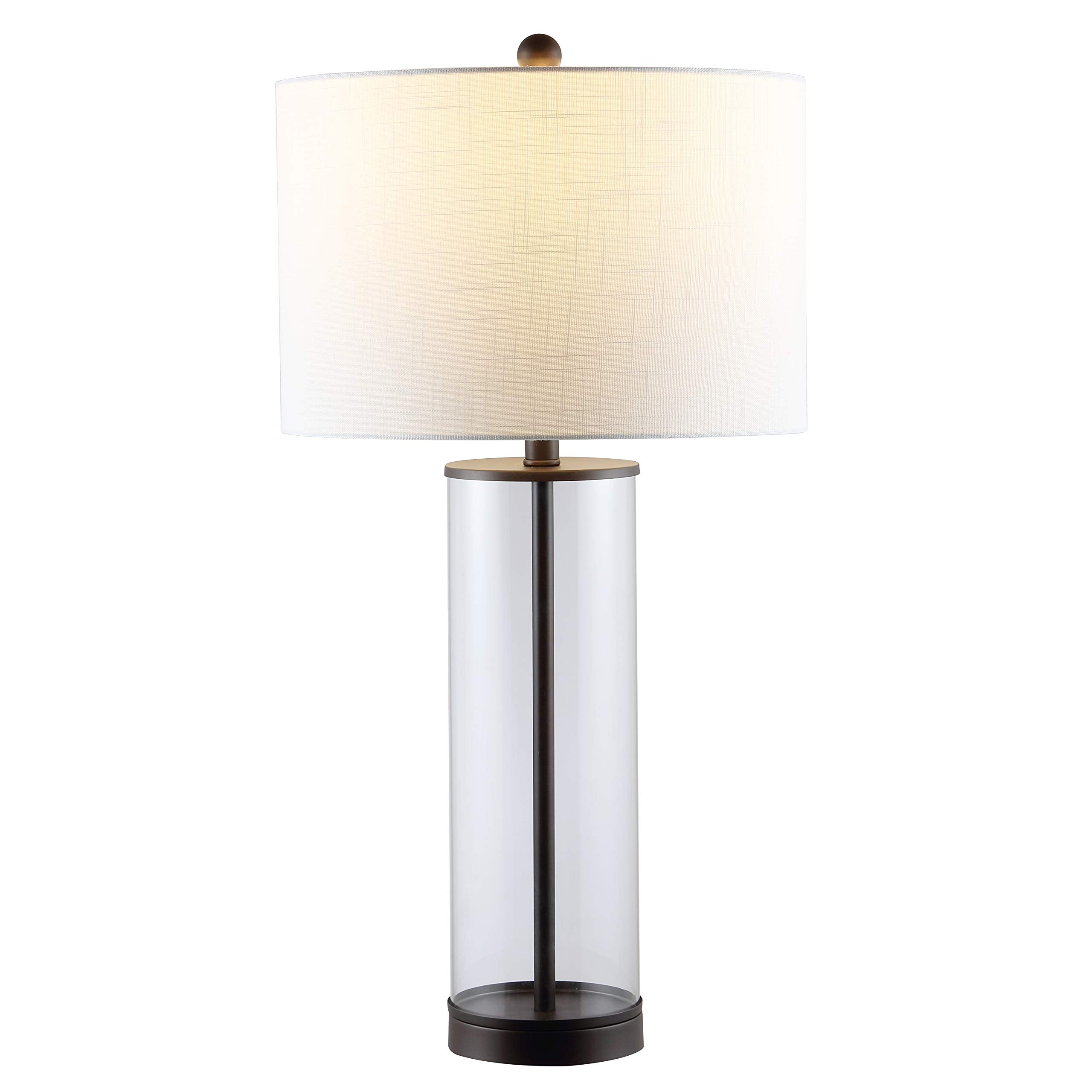 JONATHAN Y JYL2005B Collins 29'' Glass LED Table Lamp Modern Contemporary Bedside Desk Nightstand for Bedroom Living Room Office