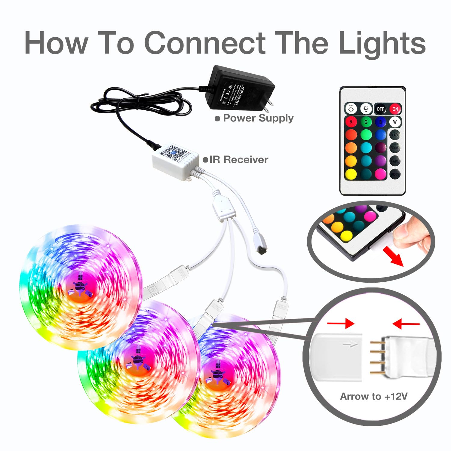Phopollo Bluetooth 24V Led Strip Lights 300Ft (3 Rolls Of 100Ft)  Color Changing Led Lights For Bedroom  Kitchen Decor  App Control And Music Sync