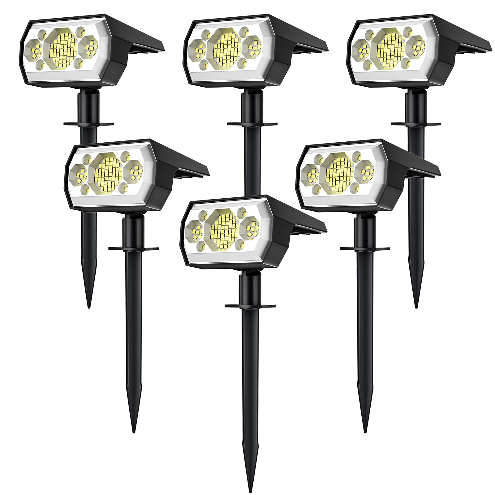 Solar Spot Lights Outdoor, [6 Pack/3 Modes] Solar Landscape Spotlights Ip67 Waterproof Solar Powered Outdoor Lighting Products F
