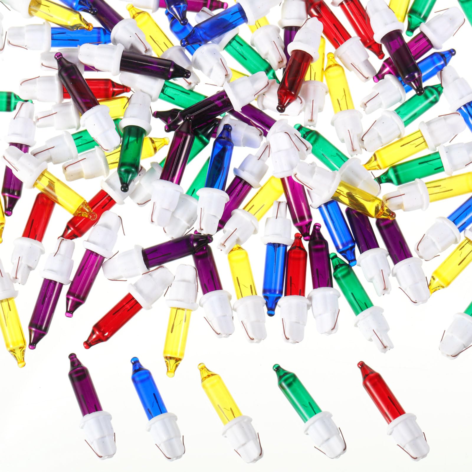 Mudder 60Count 2.5V Christmas 50/100/150/200 Count Mini Incandescent Wire String Lights Replacement Bulbs Indoor/Outdoor Christmas Lights Decor For Home Xmas Tree (White Base With Fresh Bulb)