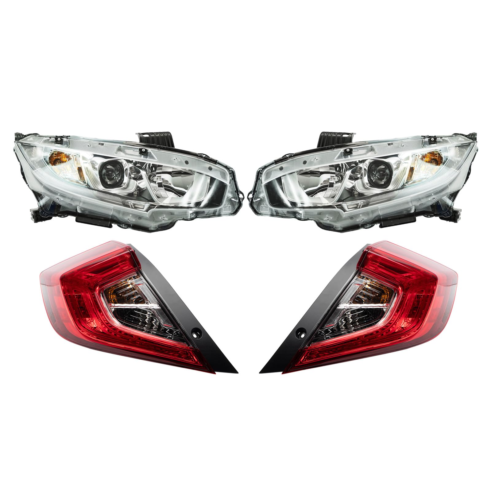 TRQ Lighting Kit HO2502173 HO2503173 HO2804110 HO2805110 Compatible with 2016-2020 Honda Civic