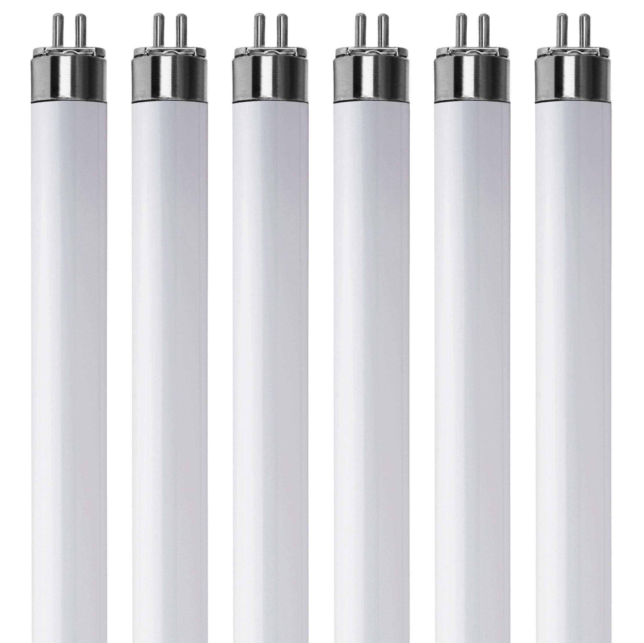 (Pack Of 6) F6T5/WW - T5 Fluorescent 3000K Warm White - 6 Watt - 9 Super Long Life Light Bulbs