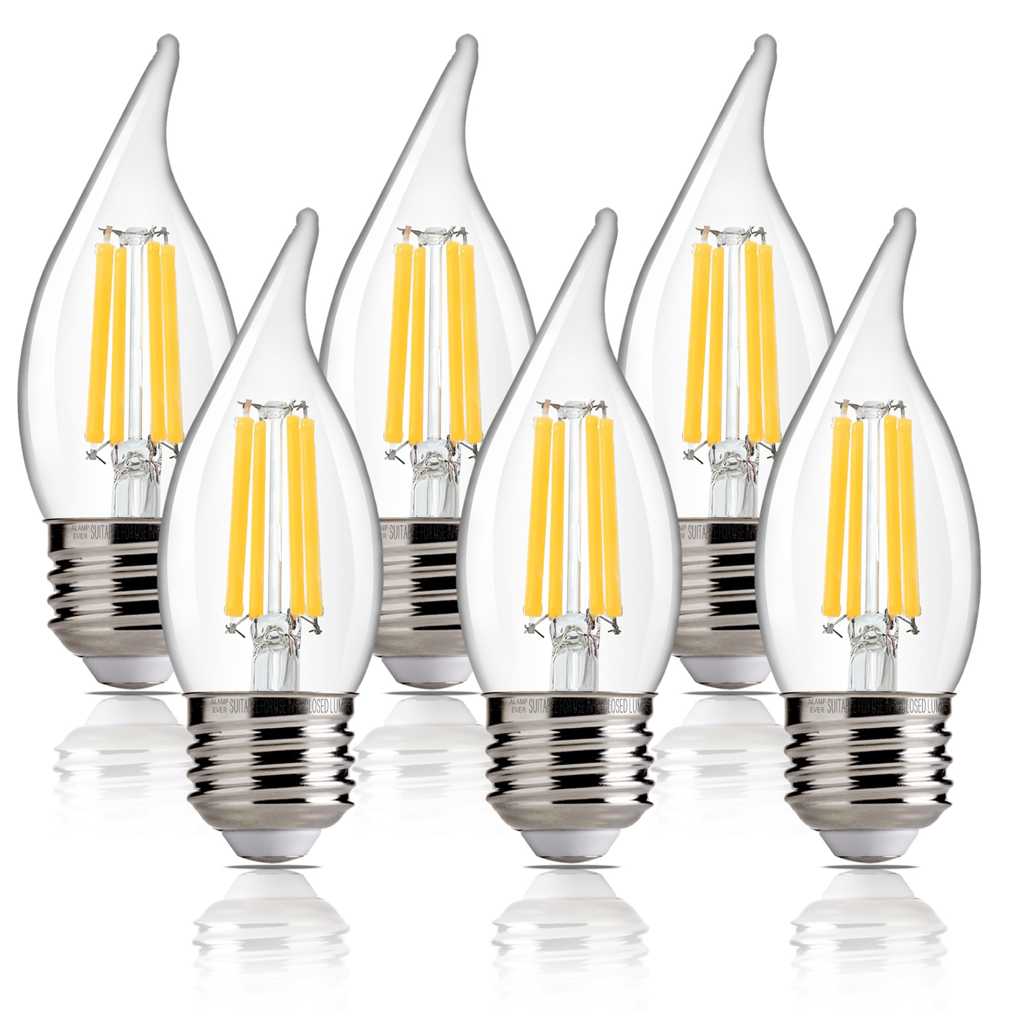 Alampever 800Lm Super Bright Dimmable Led Light Bulb, E26 Led Bulb 100 Watt Equivalent, Ca11 5000K Daylight White Led Candelabra