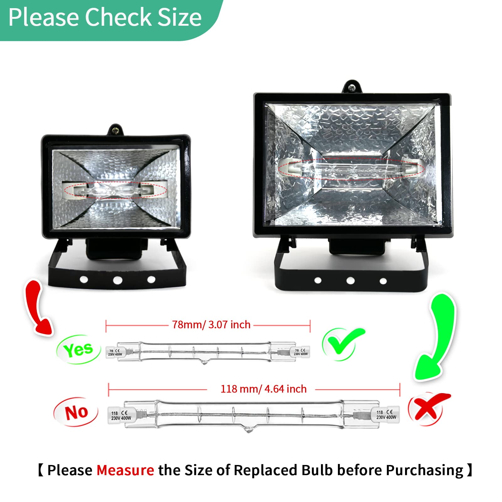 Jaenmsa R7S Bulbs,5 Pack Halogen Bulbs R7S T3 78Mm 150W 120Vj Type 120 Volt Halogen Light Bulb With Long Lifespan, 3 Inch Long D
