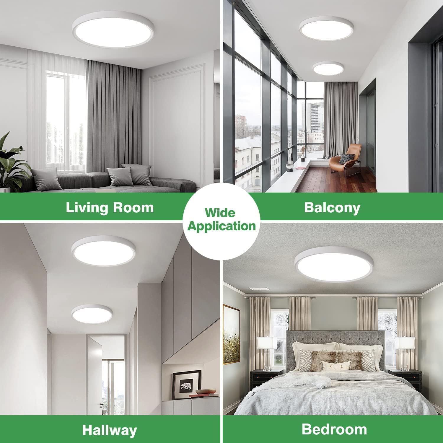 FY WISDOM FLY LIGHTING 6PK 9 Inch LED Flush Mount Ceiling Light, 18W, 1860LM, CCT Selectable, White, Model 230-WH