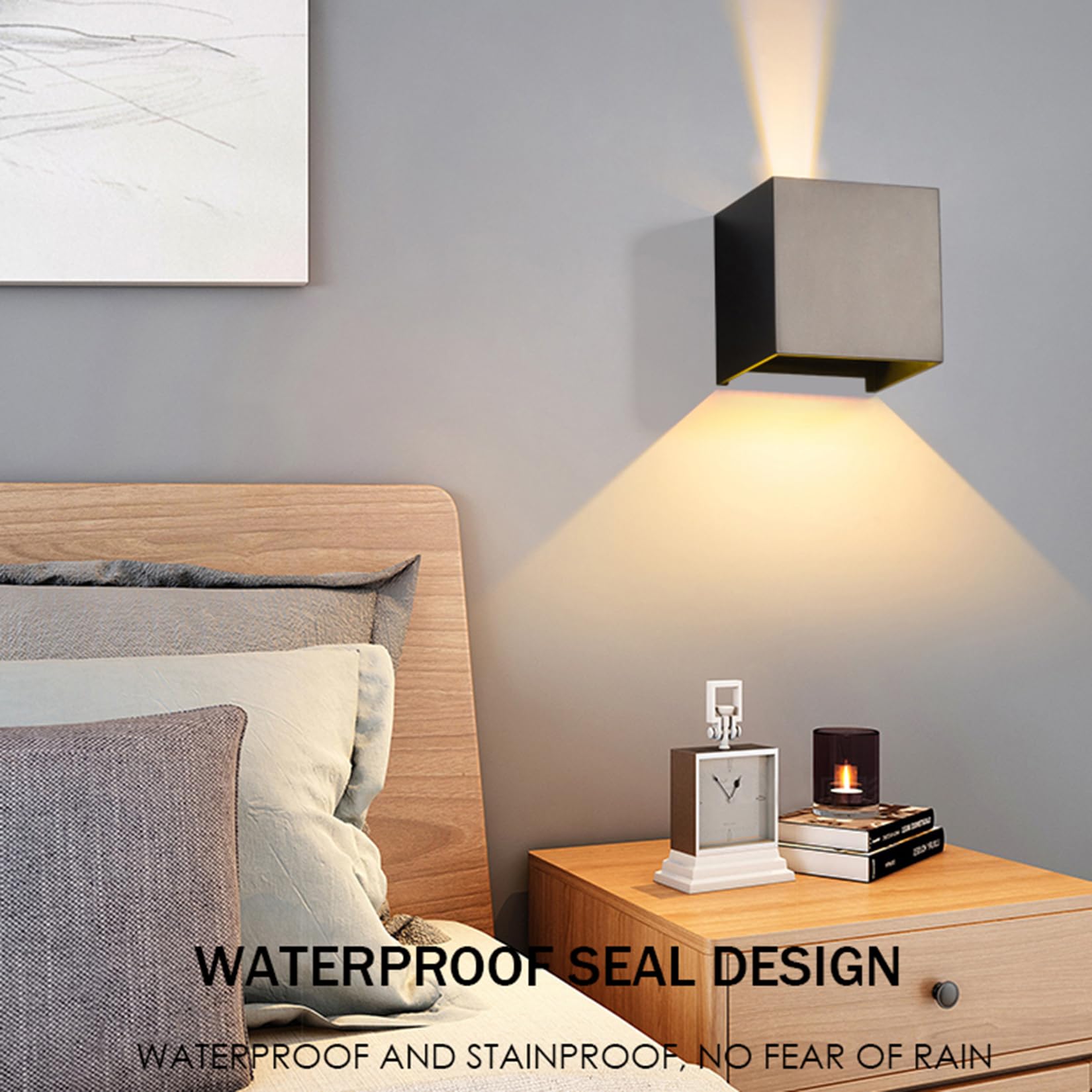 2 Pack Outdoor Sconces Wall Lights Led 20W Exterior/Interior Up And Down Lights Ip65 Waterproof Modern Outdoor Lighting Fixtures