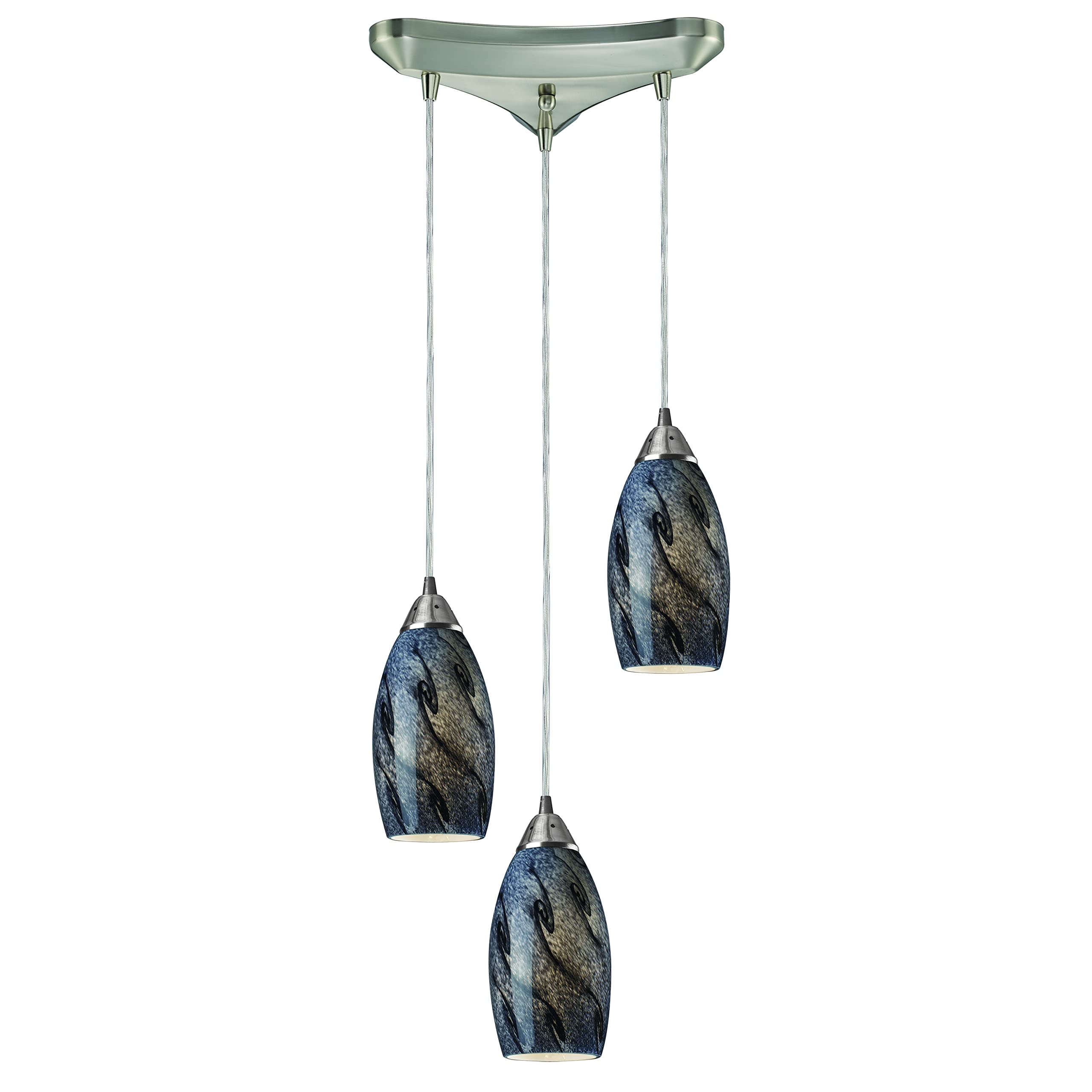 Elk Home Galaxy Pendant - Misty Lavender Nickel Glass Decor Light Fixture