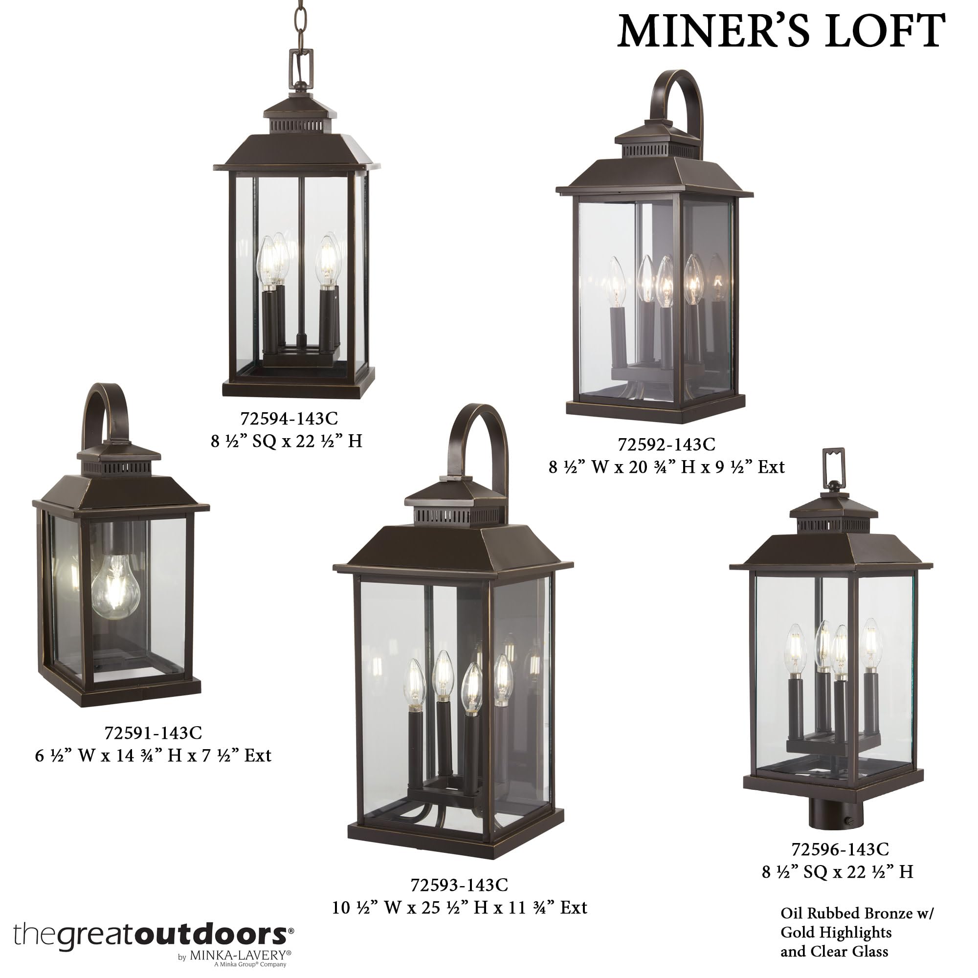 Minka Lavery Outdoor Wall Light 1-Light 100W Oil Rubbed Bronze 15inH Model 72591-143C