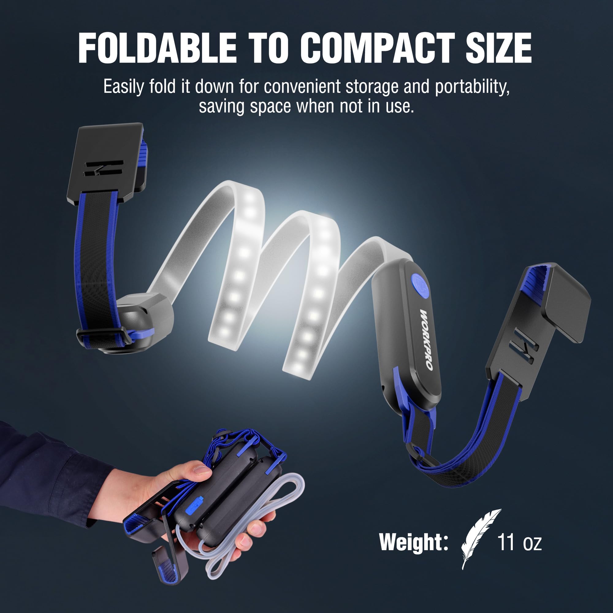 WORKPRO Rechargeable 25" Underhood Work Light, Foldable LED Bar, 3 Modes, Magnetic, Ideal for Car Repair, Garage, Workshop, Emergency