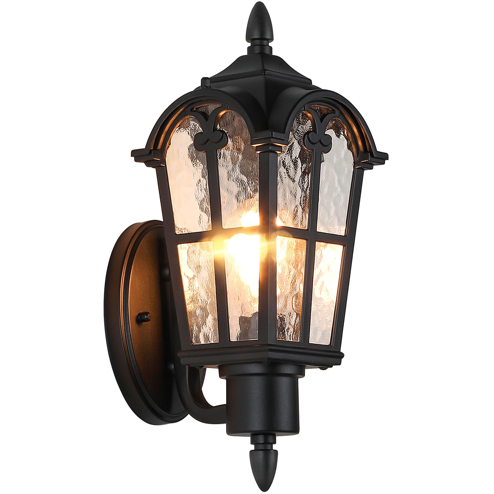 Sucolite Outdoor Wall Light Fixture, Waterproof Porch Light, Metal, Black, 1 Pack, Model B06068P, Retro Vintage Style