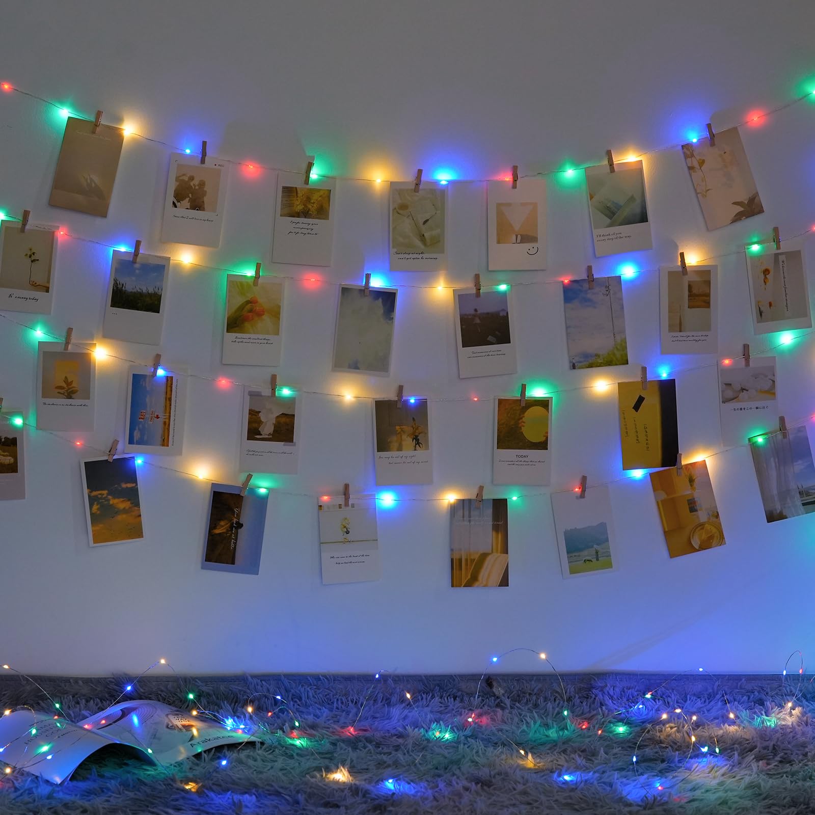 JMEXSUSS 200 LED Multicolor Fairy Lights, 66ft Waterproof Christmas Tree Lights, 8 Modes, Copper Material