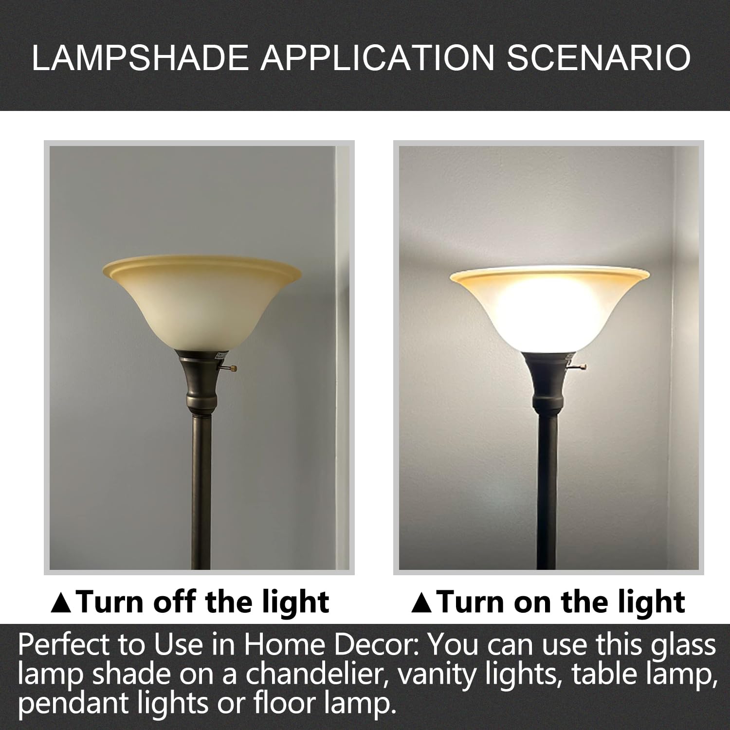 LHLYCLX Antique Glass Lamp Shade, 12 Alabaster Torchiere Replacement for Floor Lamp, Vintage Style Lighting Accessory