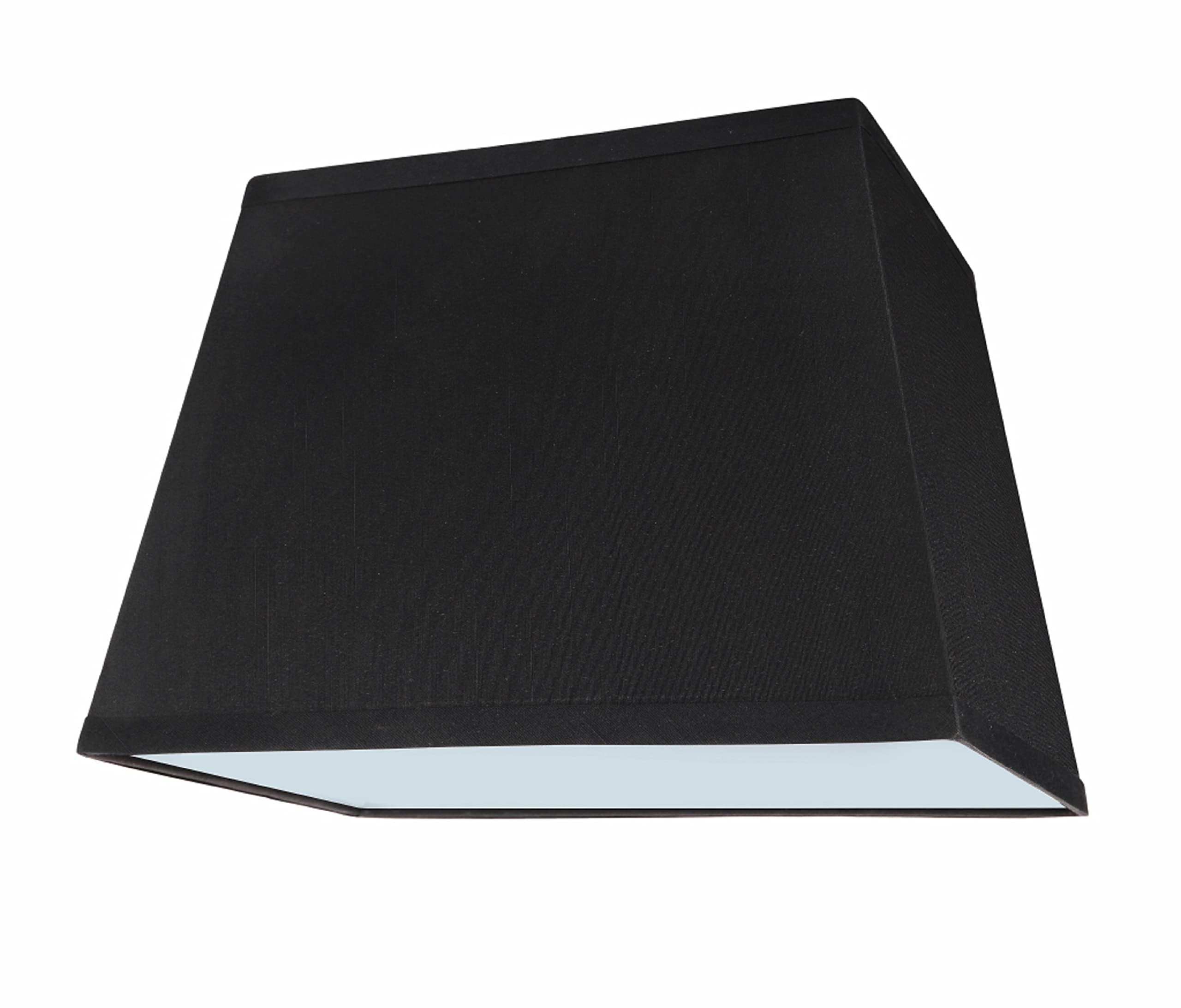 Aspen Creative 36121 Transitional Rectangle Hardback Shape Spider Construction Lamp Shade In Black, 14 1/2'' Wide, Top:(8'' + 11