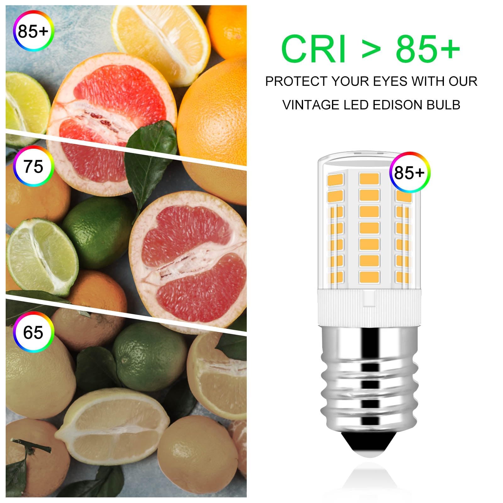 Lflampon Keid28A Kel2811 E17 Refrigerator Light Bulb 5304517886 Replacement For Kenmore Frigidaire Electrolux 3.5W Equivalent To